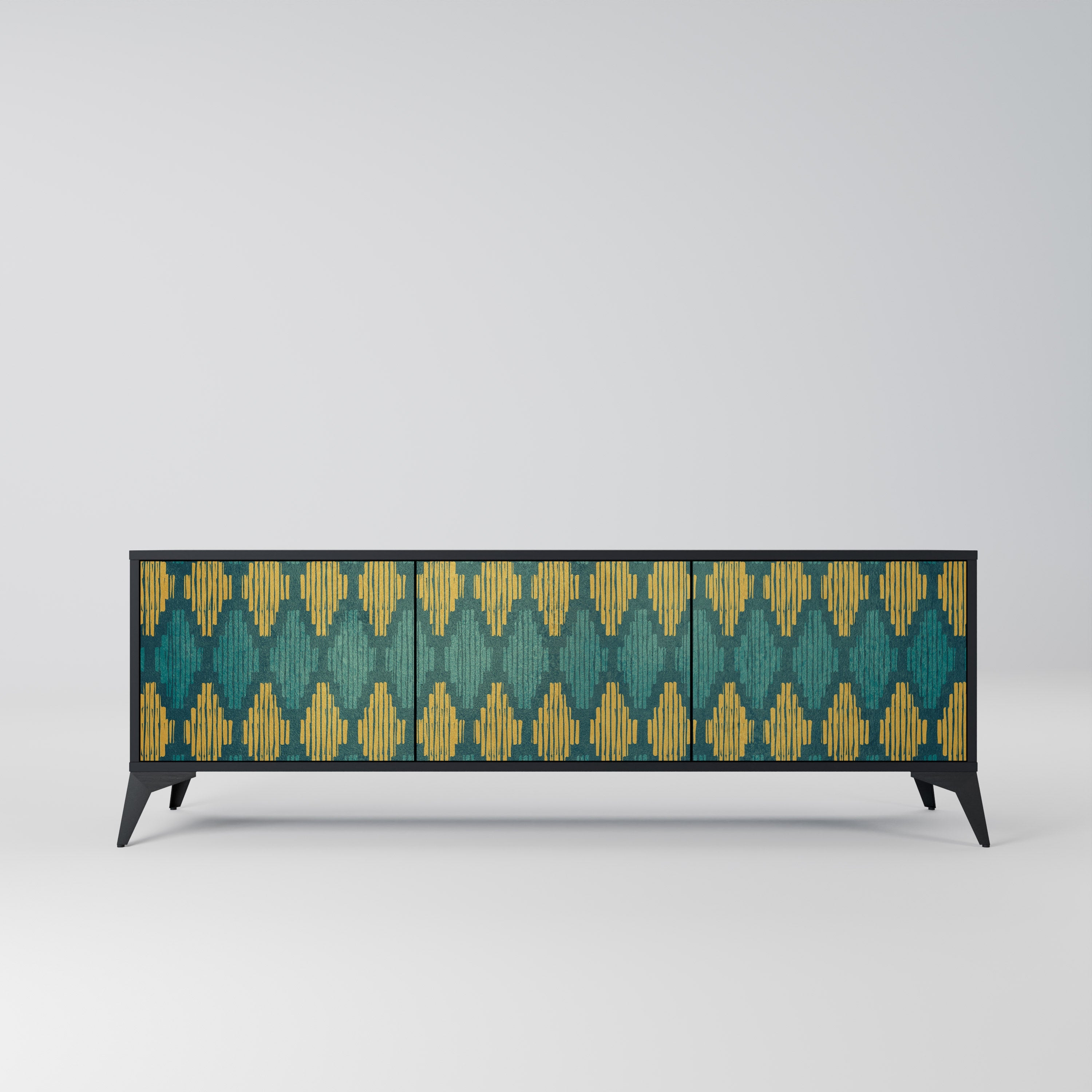 Meuble TV 3 portes POLYGONS finition noire