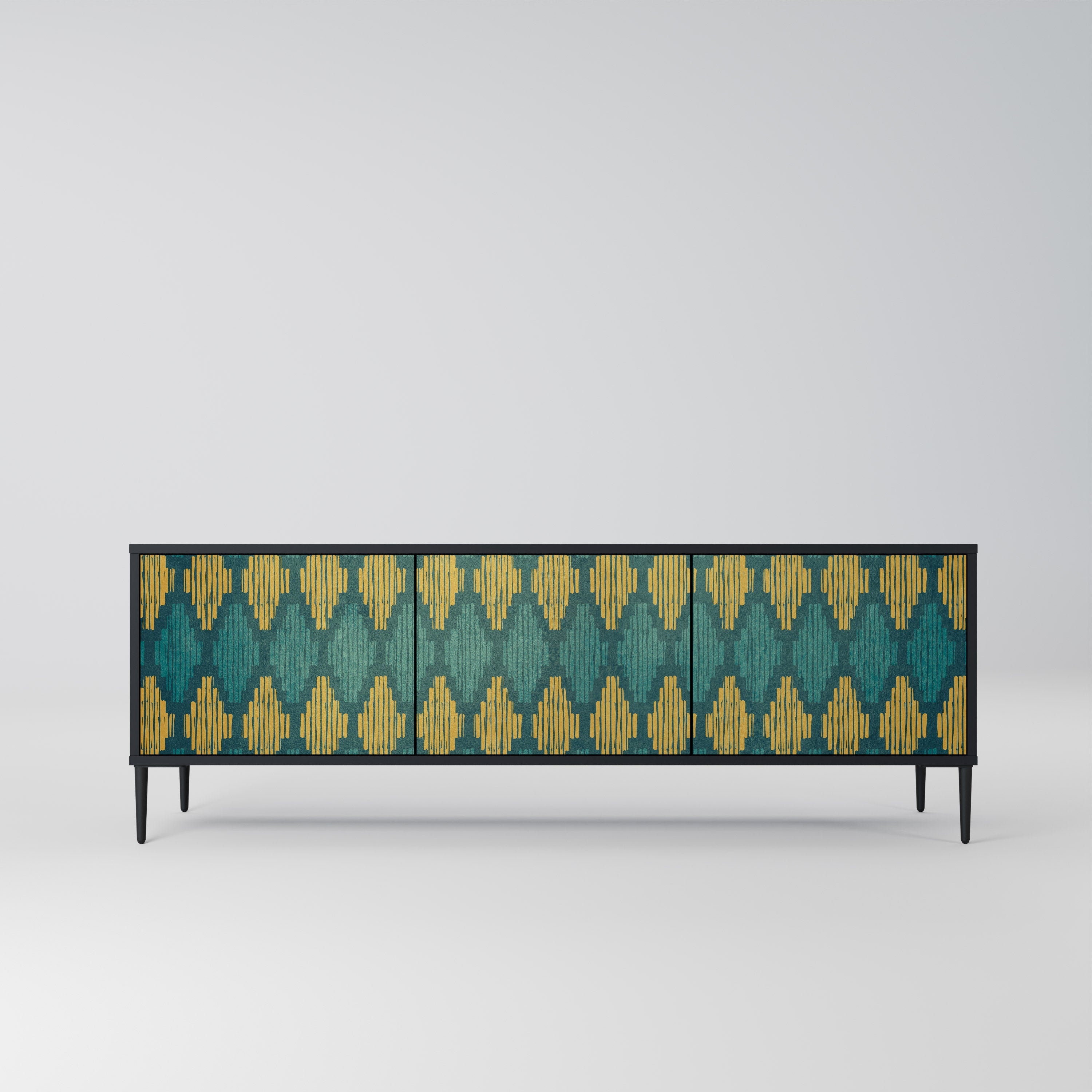 Meuble TV 3 portes POLYGONS finition noire