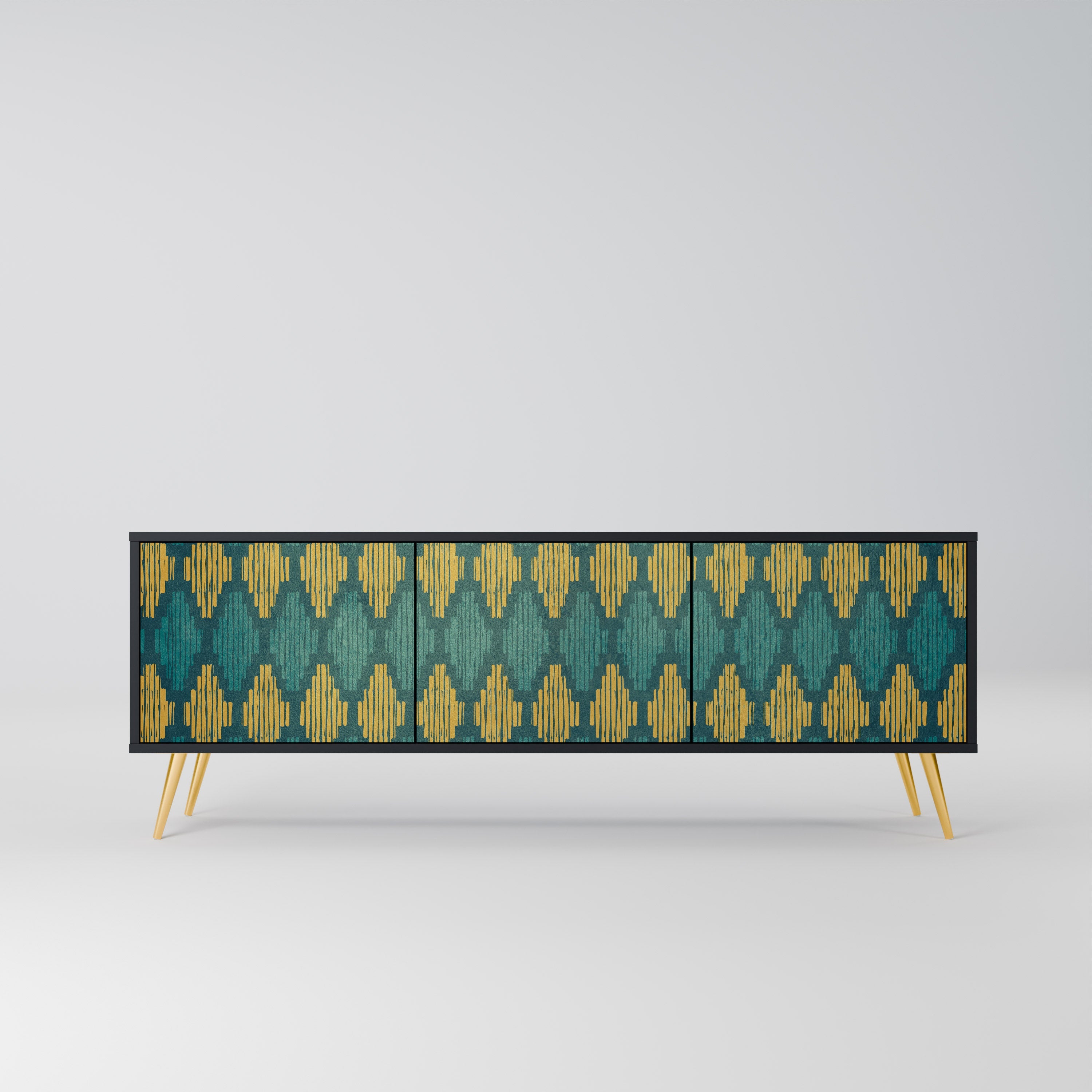 Meuble TV 3 portes POLYGONS finition noire