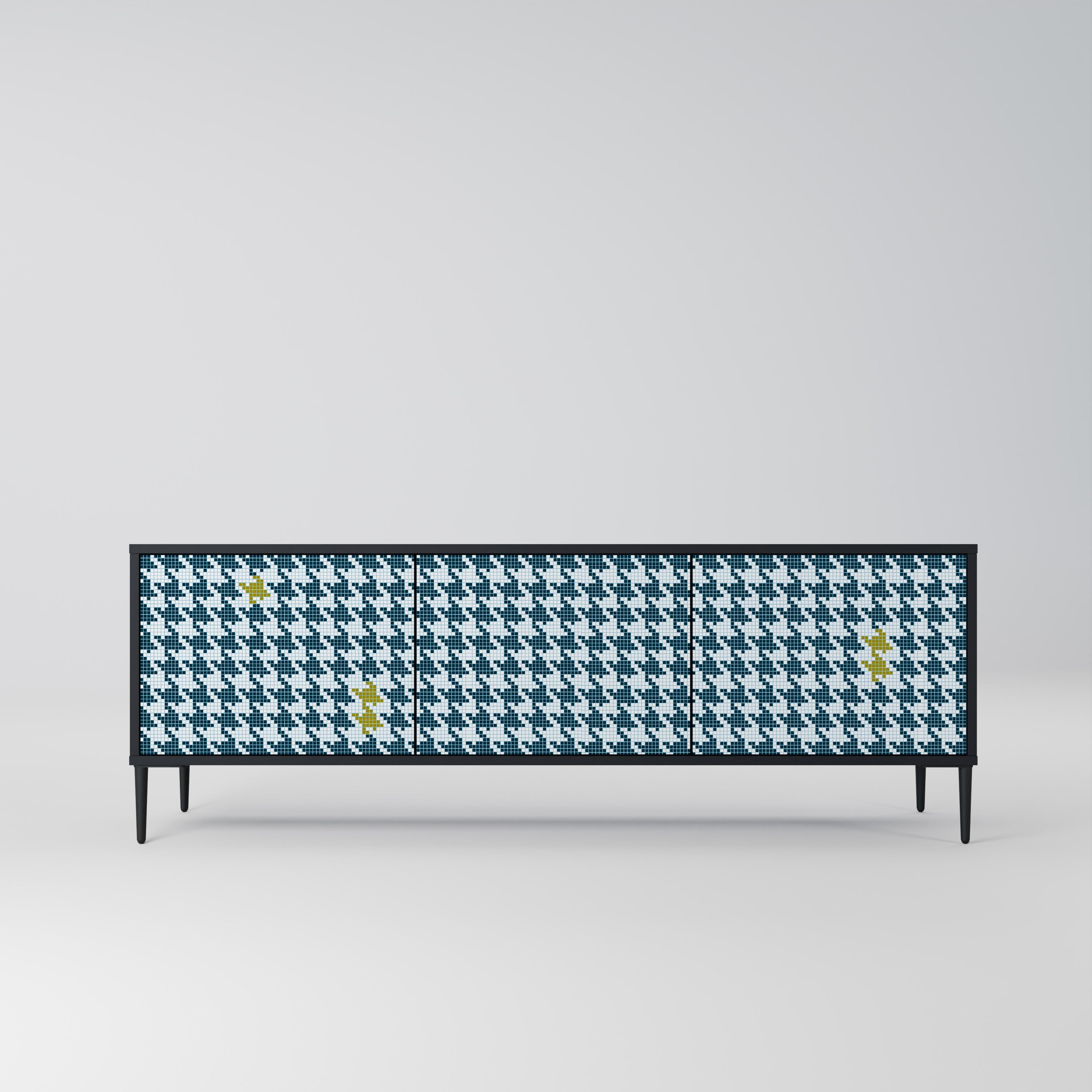 Meuble TV 3 portes HORS CONTEXTE finition noire