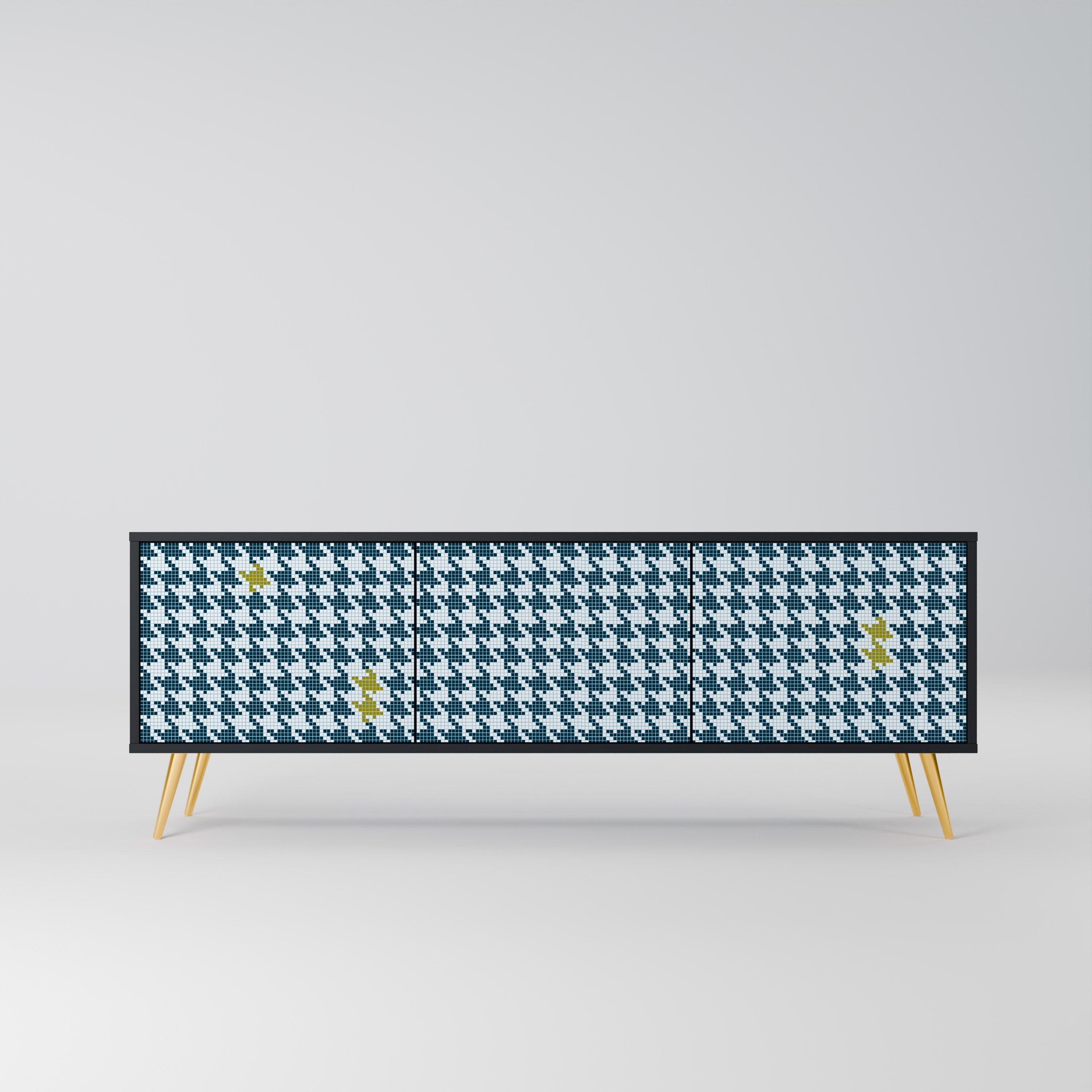 Meuble TV 3 portes HORS CONTEXTE finition noire