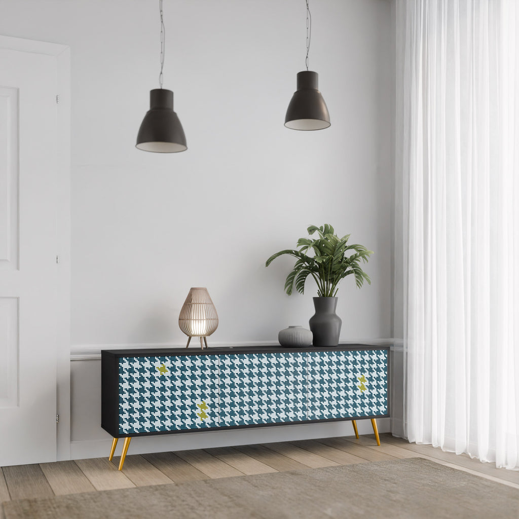 OUT OF CONTEXT 3-Door TV Stand in Black Finish