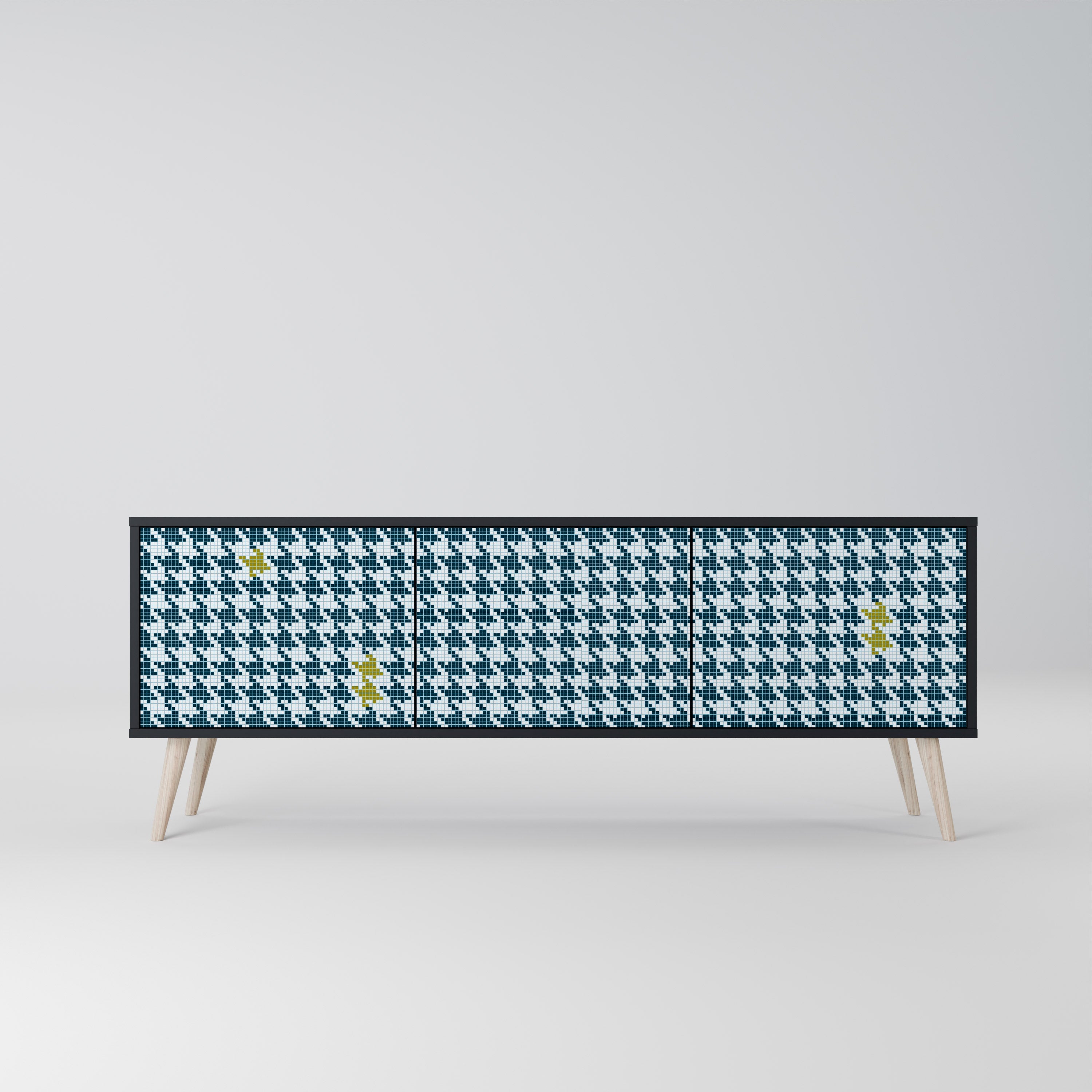 Meuble TV 3 portes HORS CONTEXTE finition noire