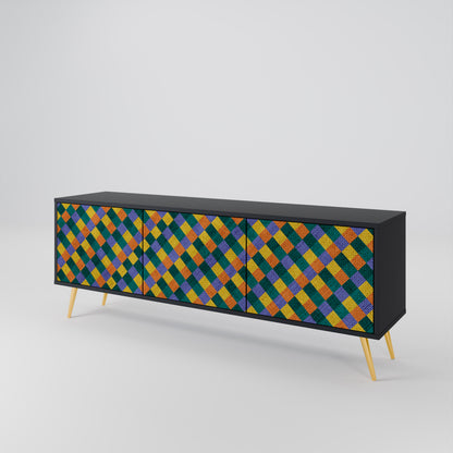 PAINTED SQUARES MIX 3-Door TV Cabinet