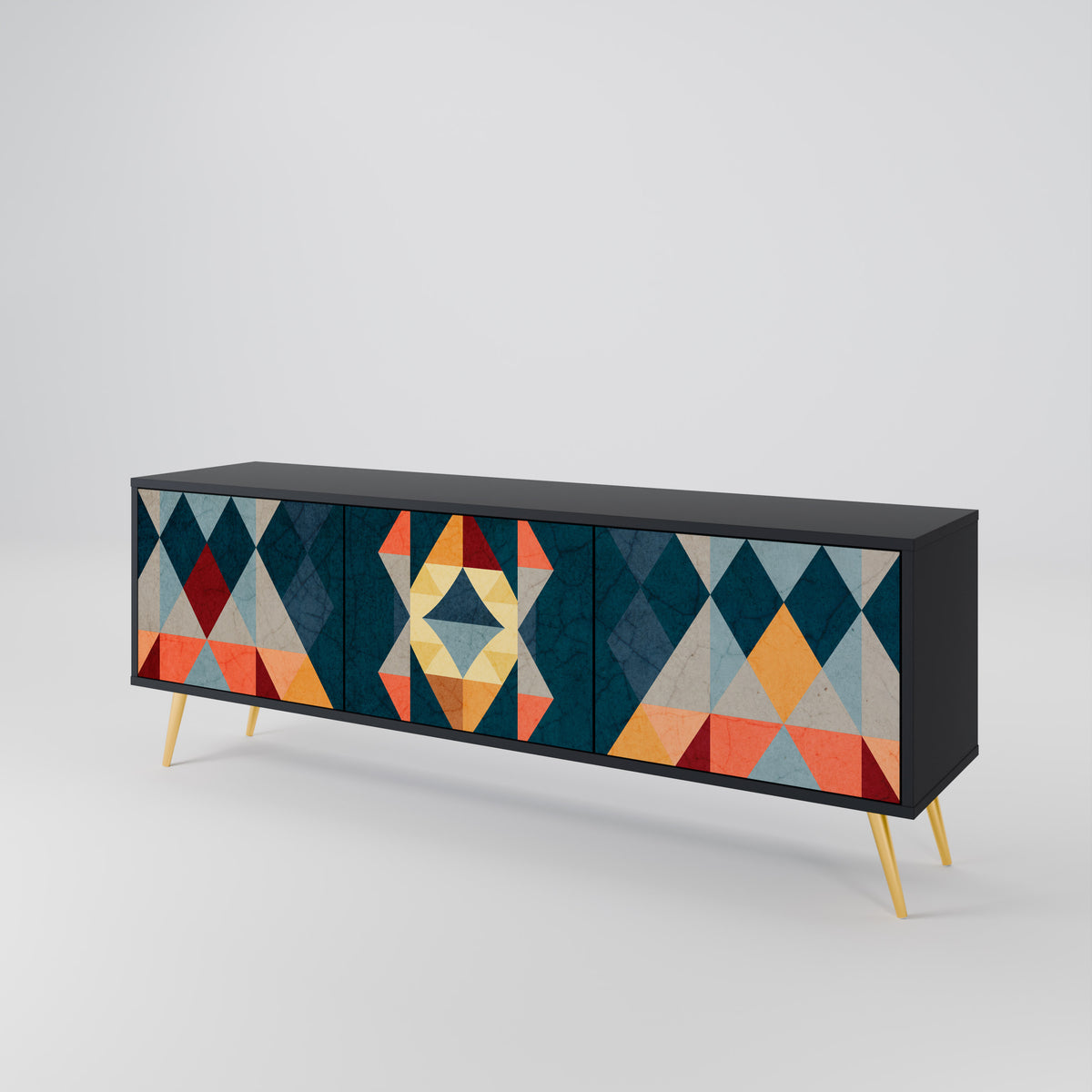 CRACKED ILLUSION 3-Door TV Cabinet