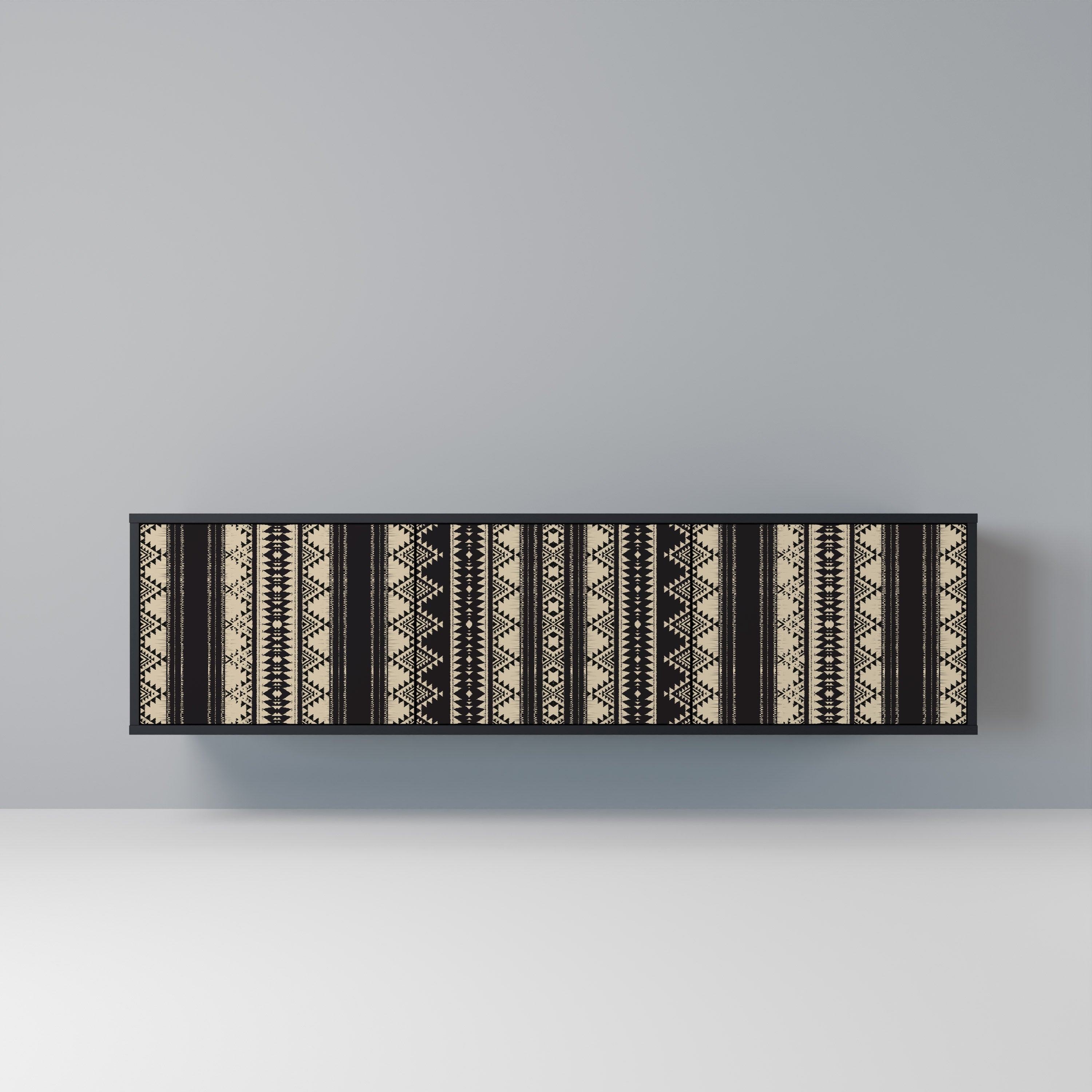 Meuble TV 3 portes AZTEC finition noire