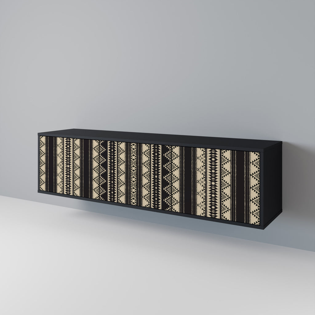 Meuble TV 3 portes AZTEC finition noire