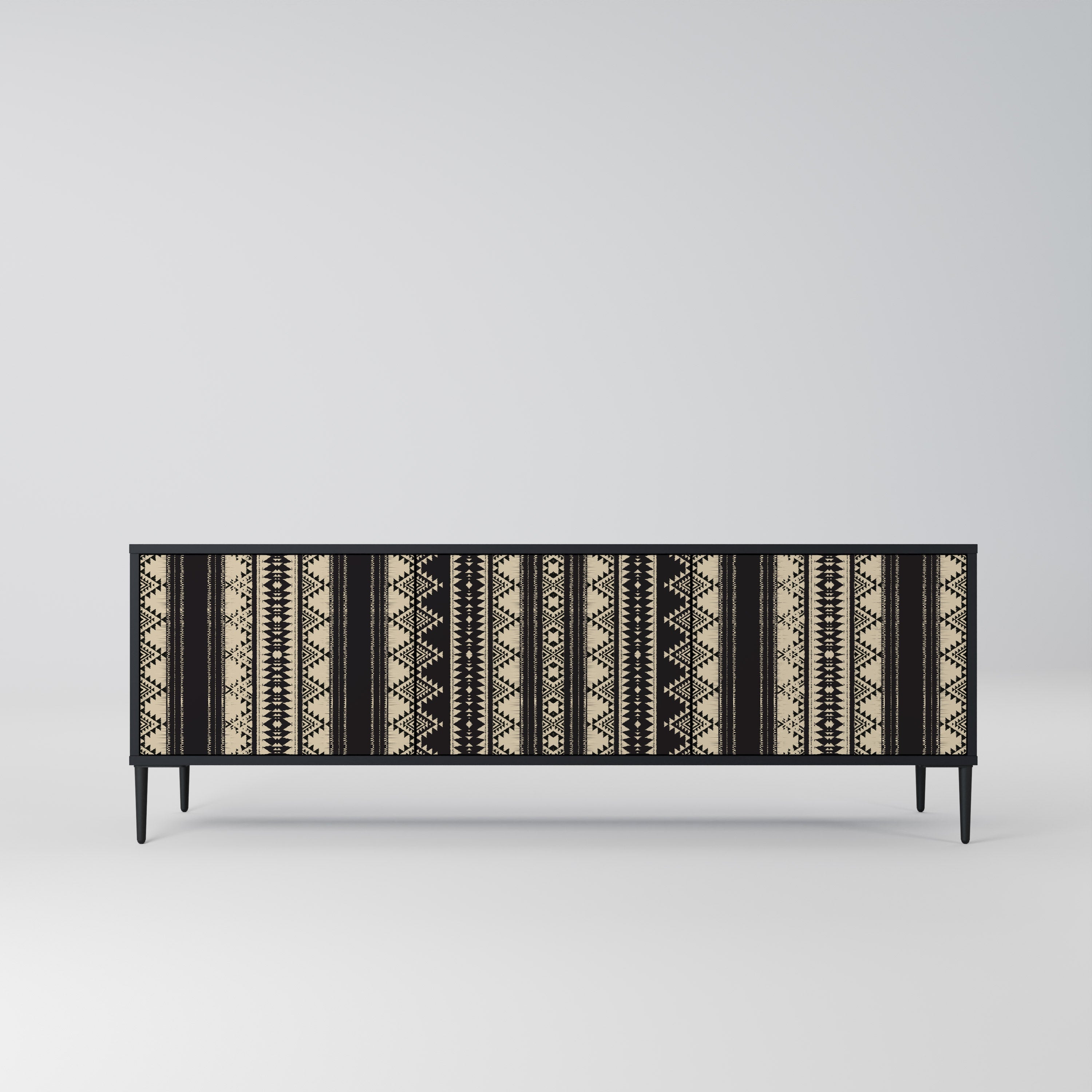 Meuble TV 3 portes AZTEC finition noire