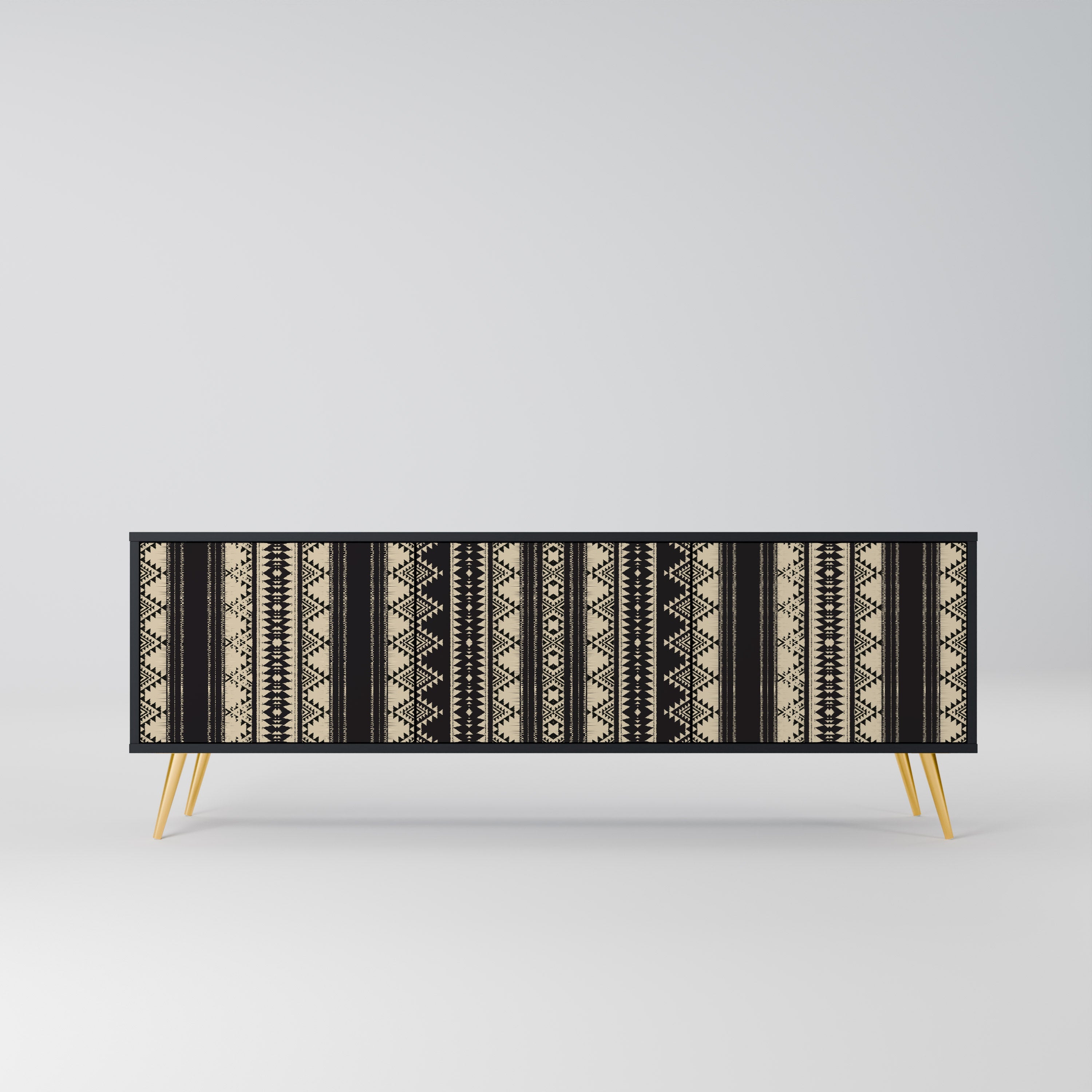 Meuble TV 3 portes AZTEC finition noire