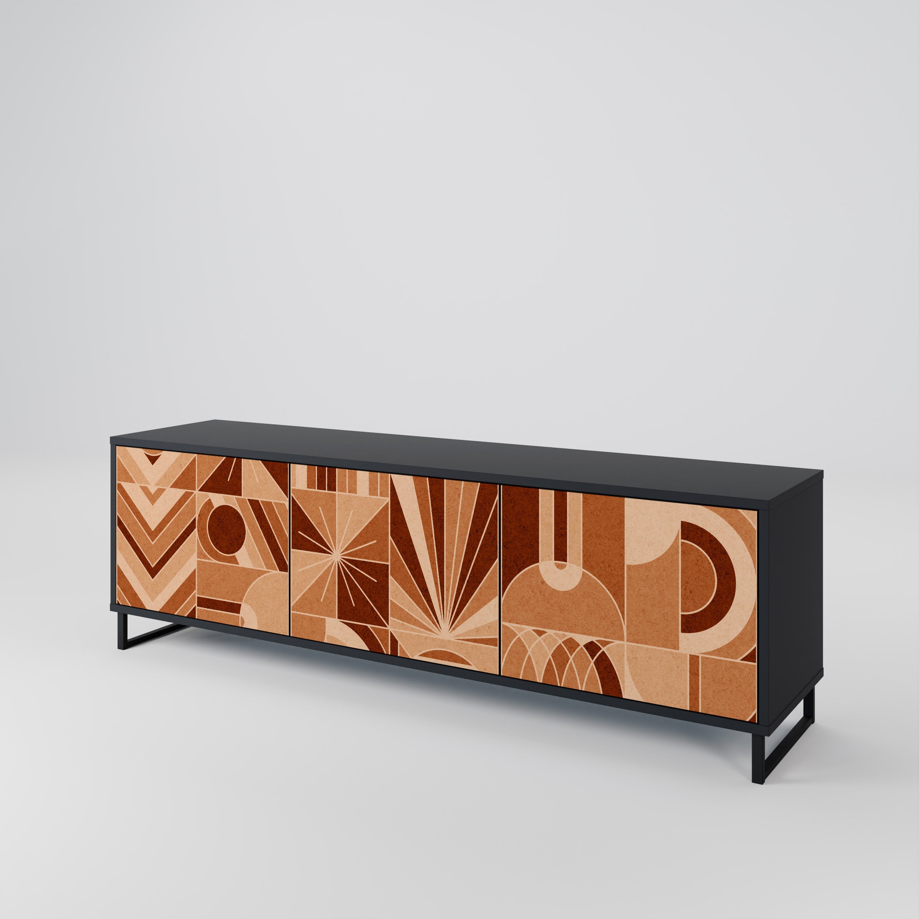 Meuble TV 3 portes PRISM MOSAIC finition noire