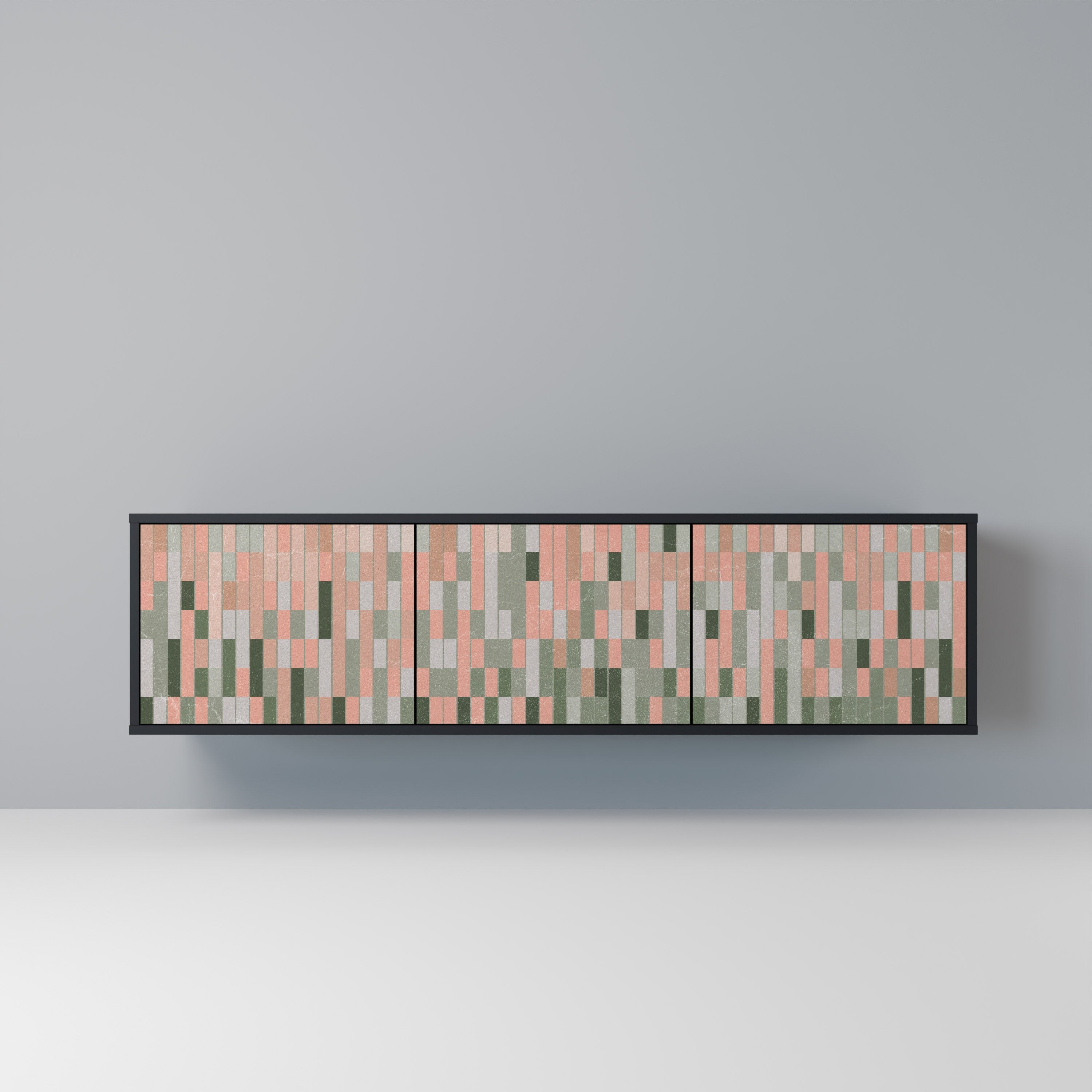 CONSTRUIRE L'AVENIR Meuble TV 3 portes en finition noire