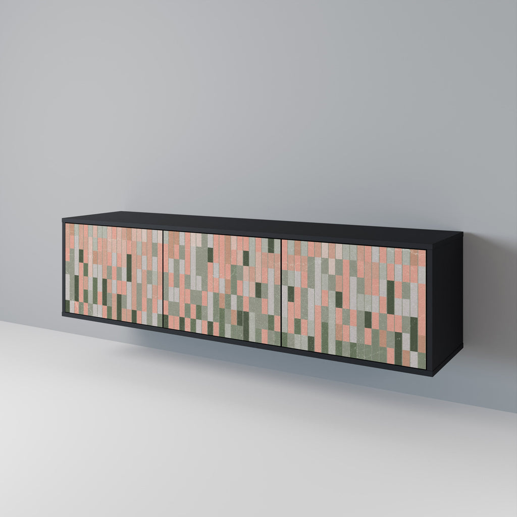 CONSTRUIRE L'AVENIR Meuble TV 3 portes en finition noire