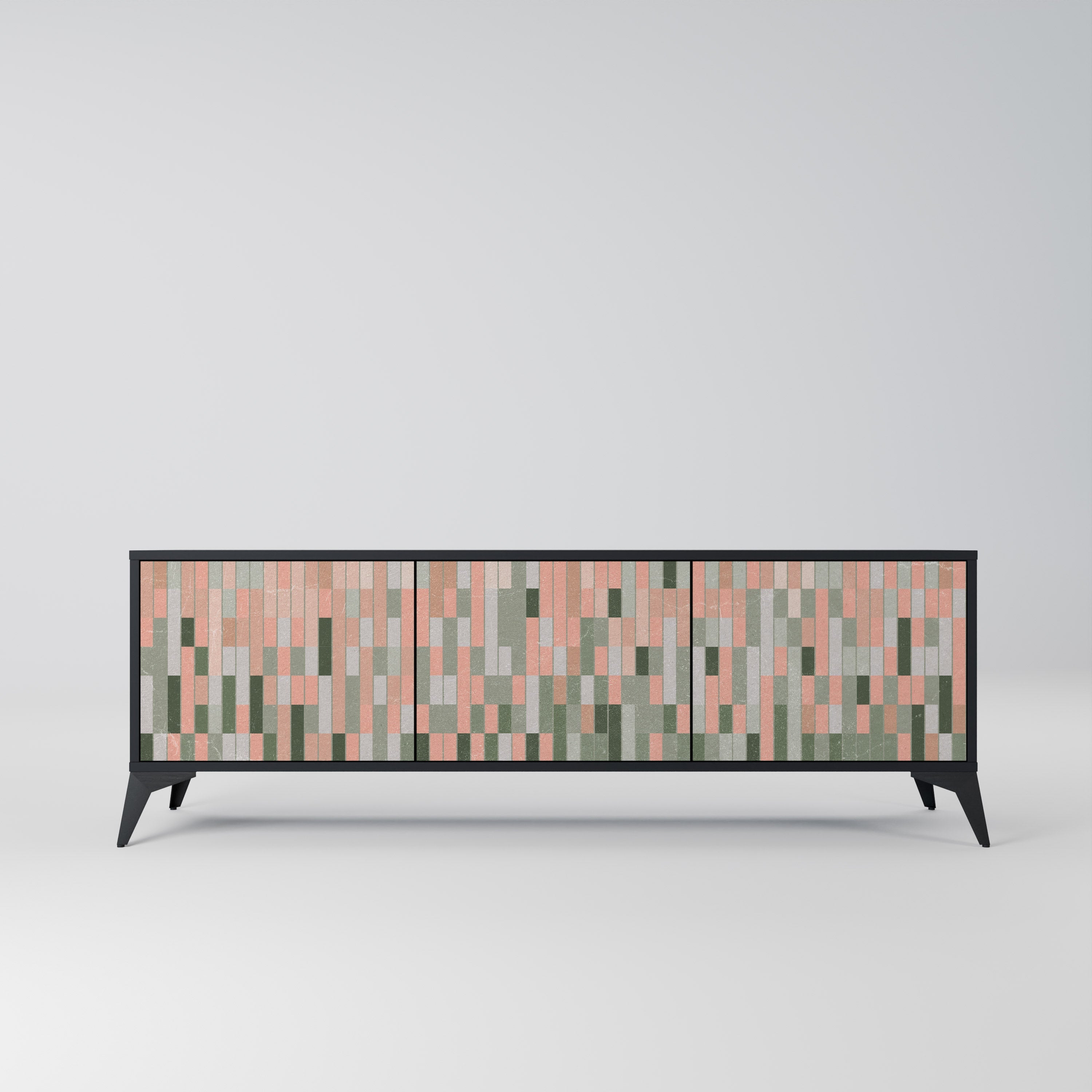 CONSTRUIRE L'AVENIR Meuble TV 3 portes en finition noire