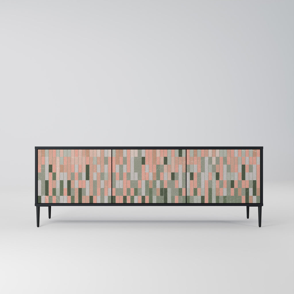 CONSTRUIRE L'AVENIR Meuble TV 3 portes en finition noire