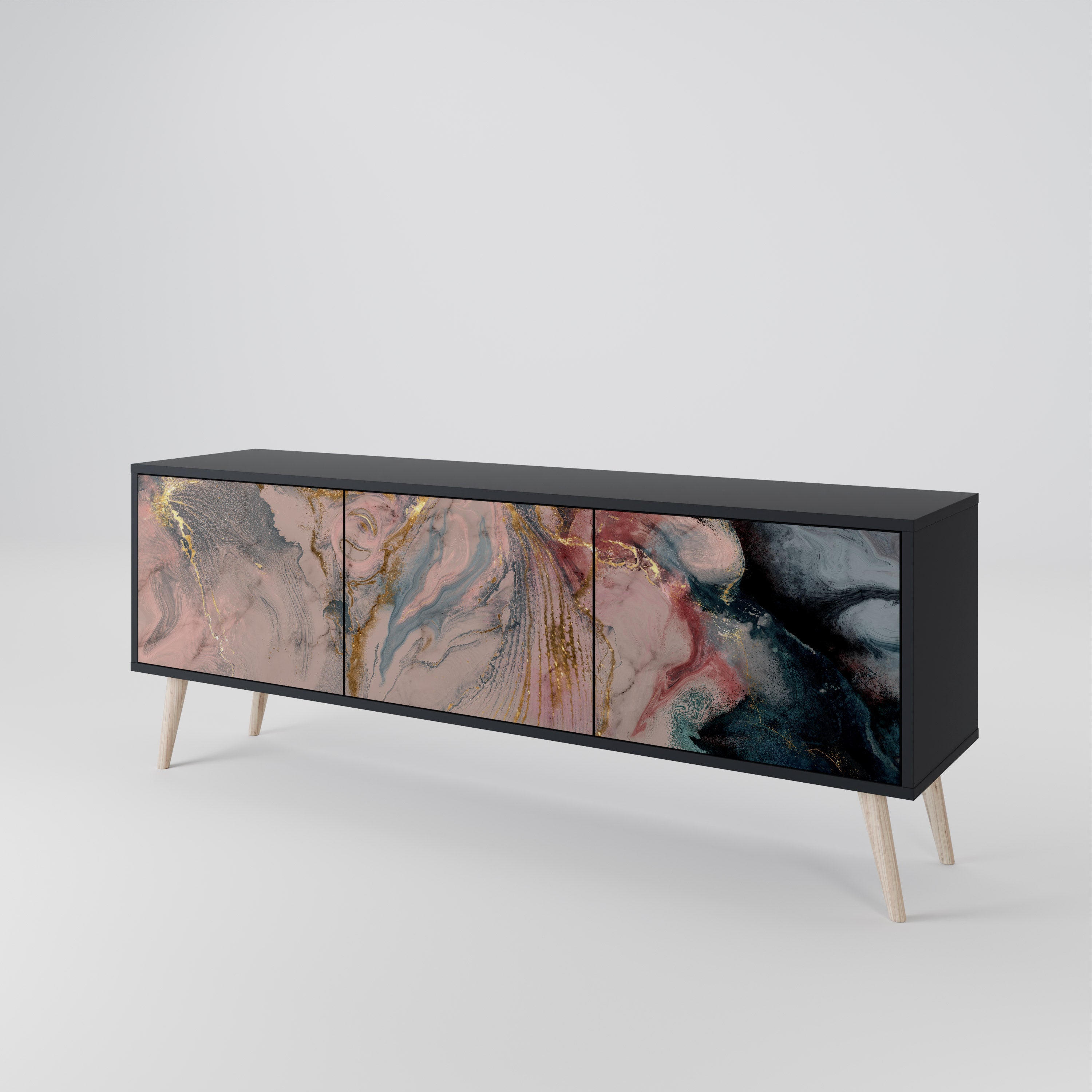 GILDED SWIRLS 3-Door TV Cabinet