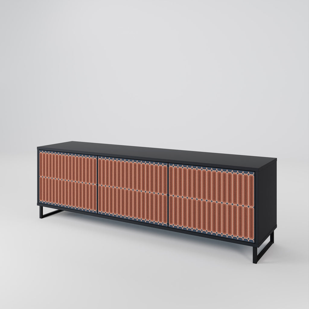 Meuble TV 3 portes HYPNOTIC GATE finition noire