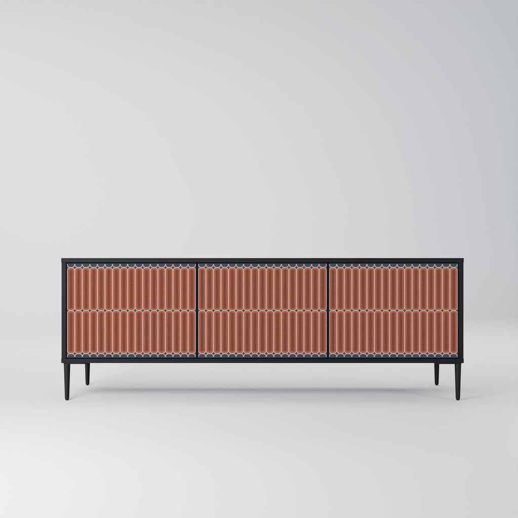 Meuble TV 3 portes HYPNOTIC GATE finition noire