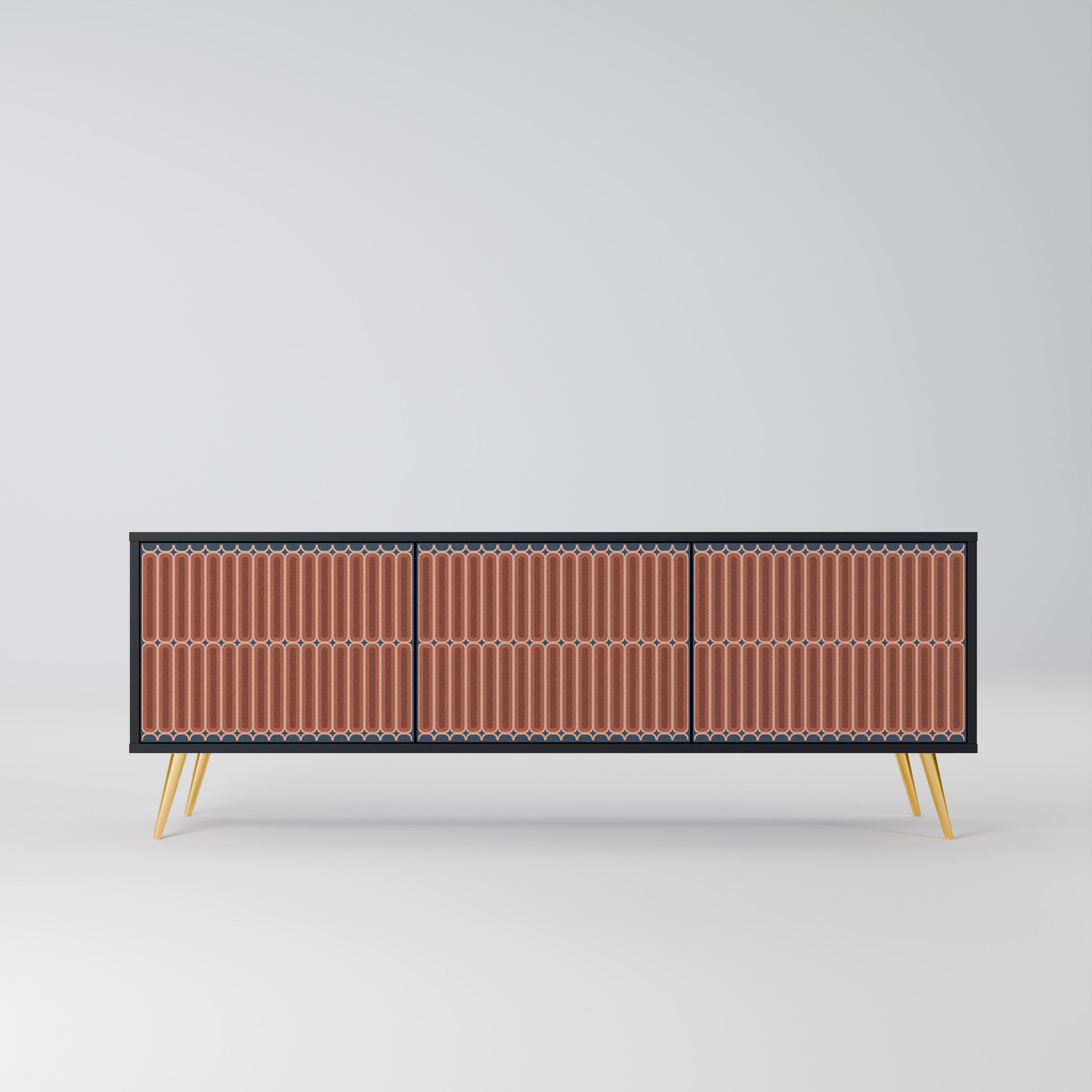 Meuble TV 3 portes HYPNOTIC GATE finition noire