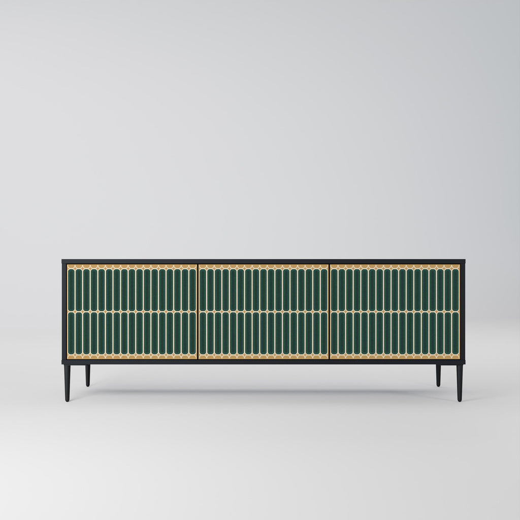 Meuble TV 3 portes ILUSION GATE finition noire