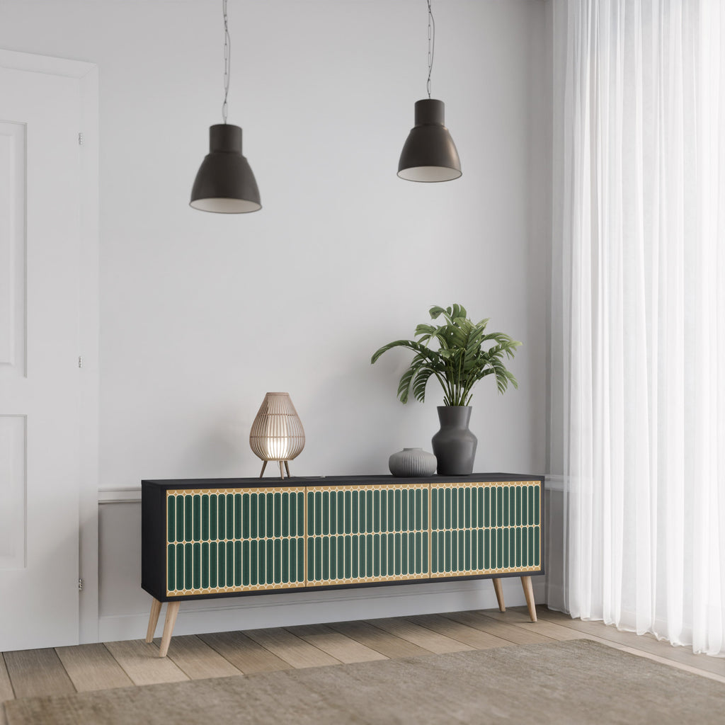 Meuble TV 3 portes ILUSION GATE finition noire