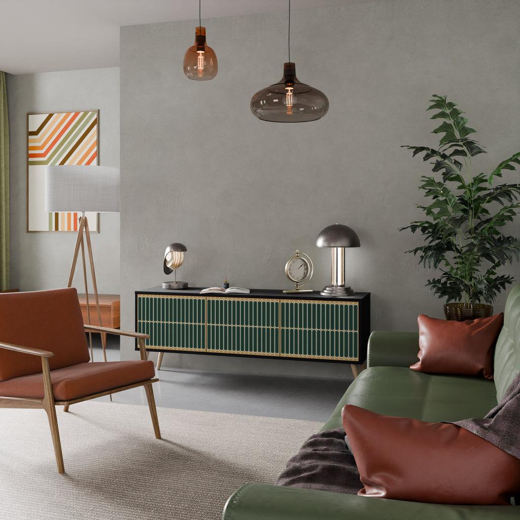 Meuble TV 3 portes ILUSION GATE finition noire