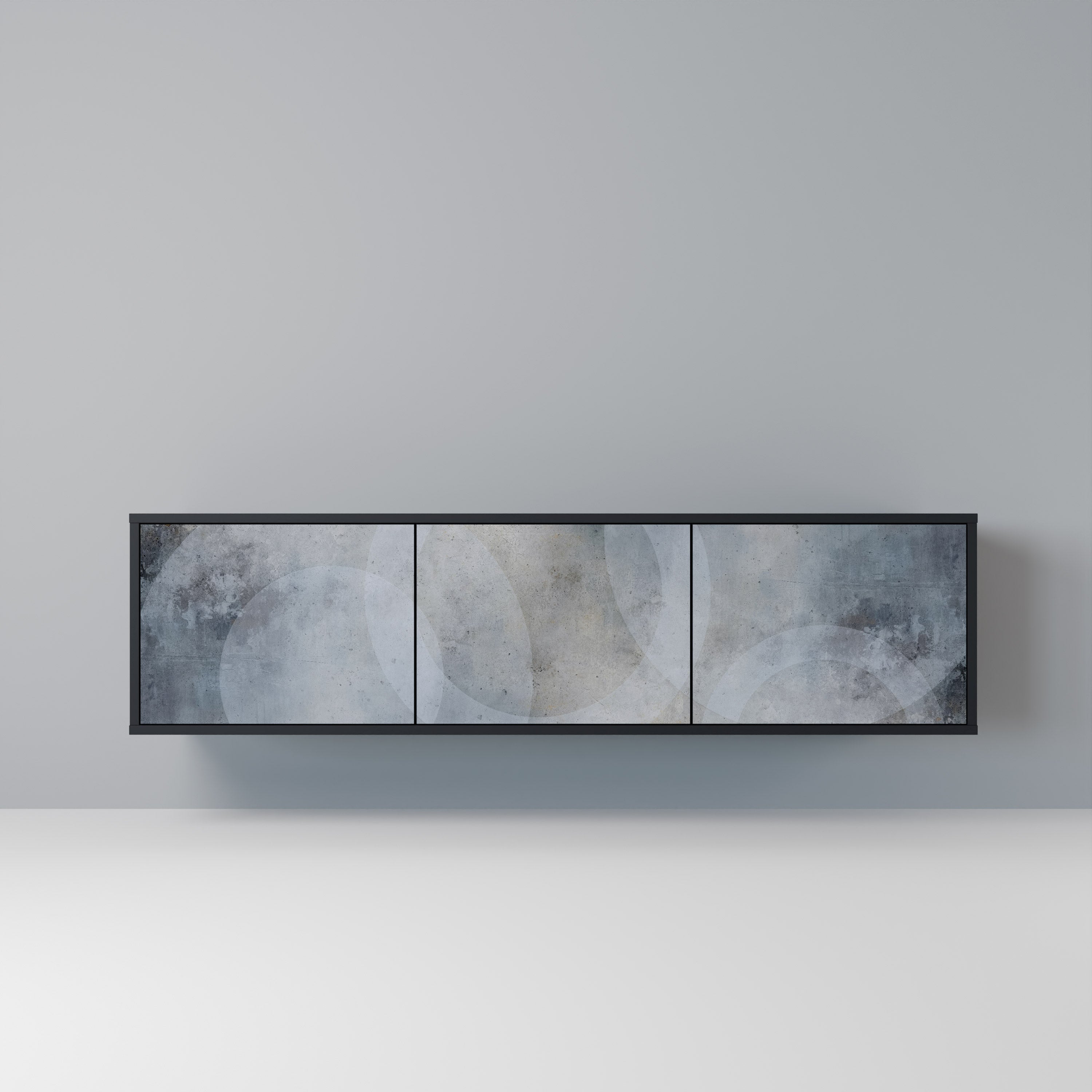 Meuble TV 3 portes MUTED ARC finition noire