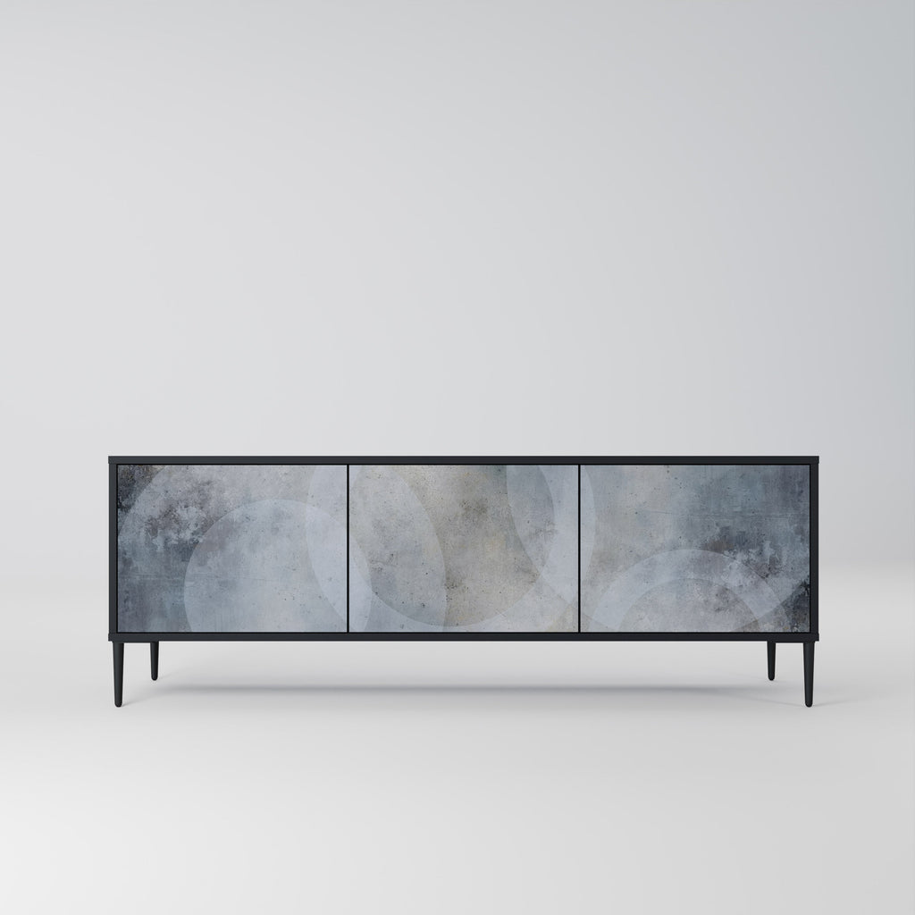 Meuble TV 3 portes MUTED ARC finition noire