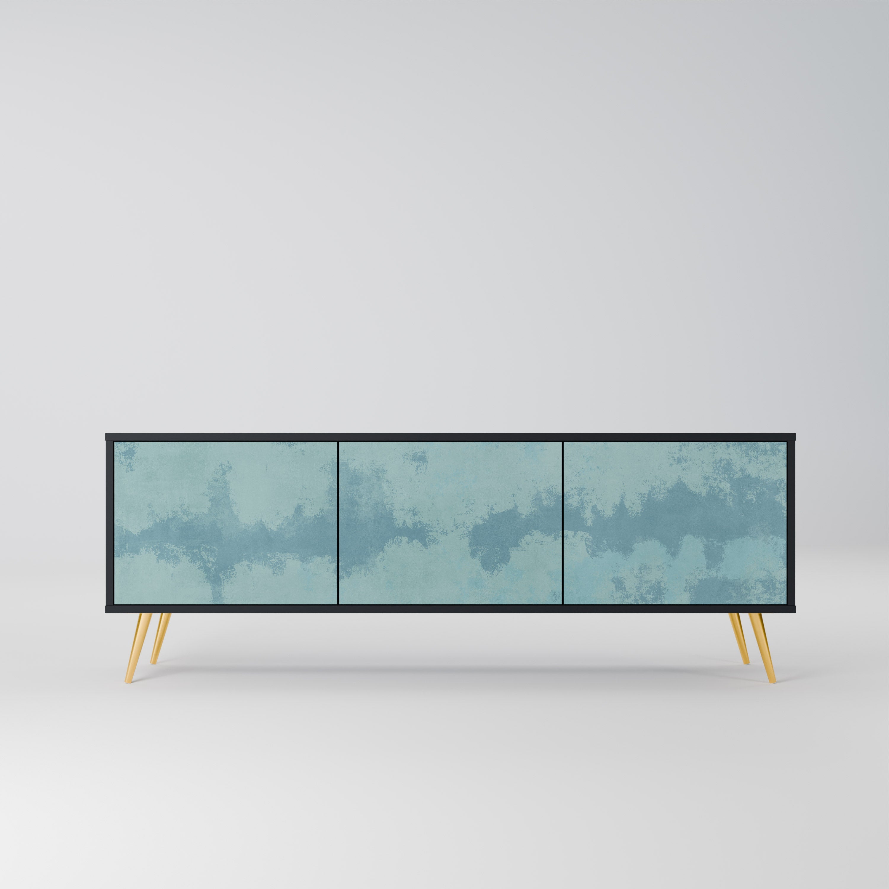 Meuble TV 3 portes SKY WASH finition noire