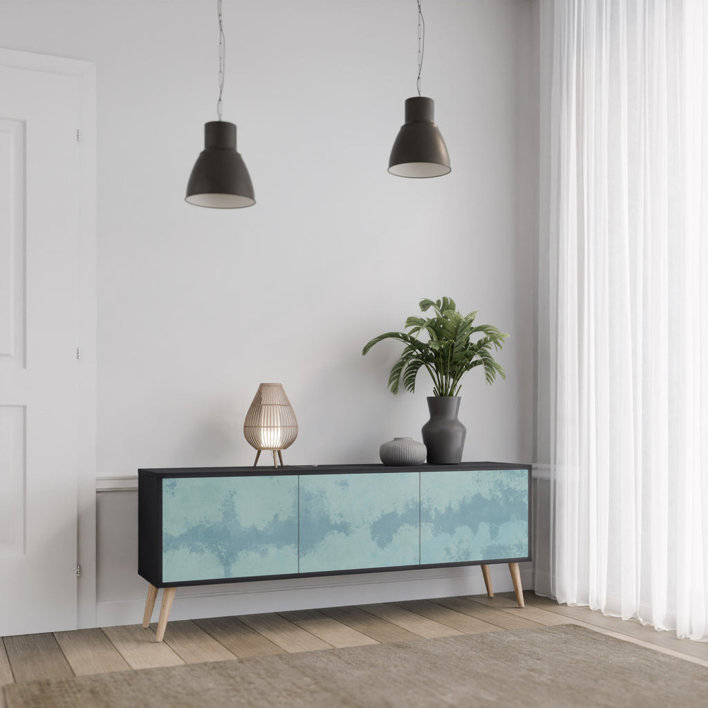 Meuble TV 3 portes SKY WASH finition noire