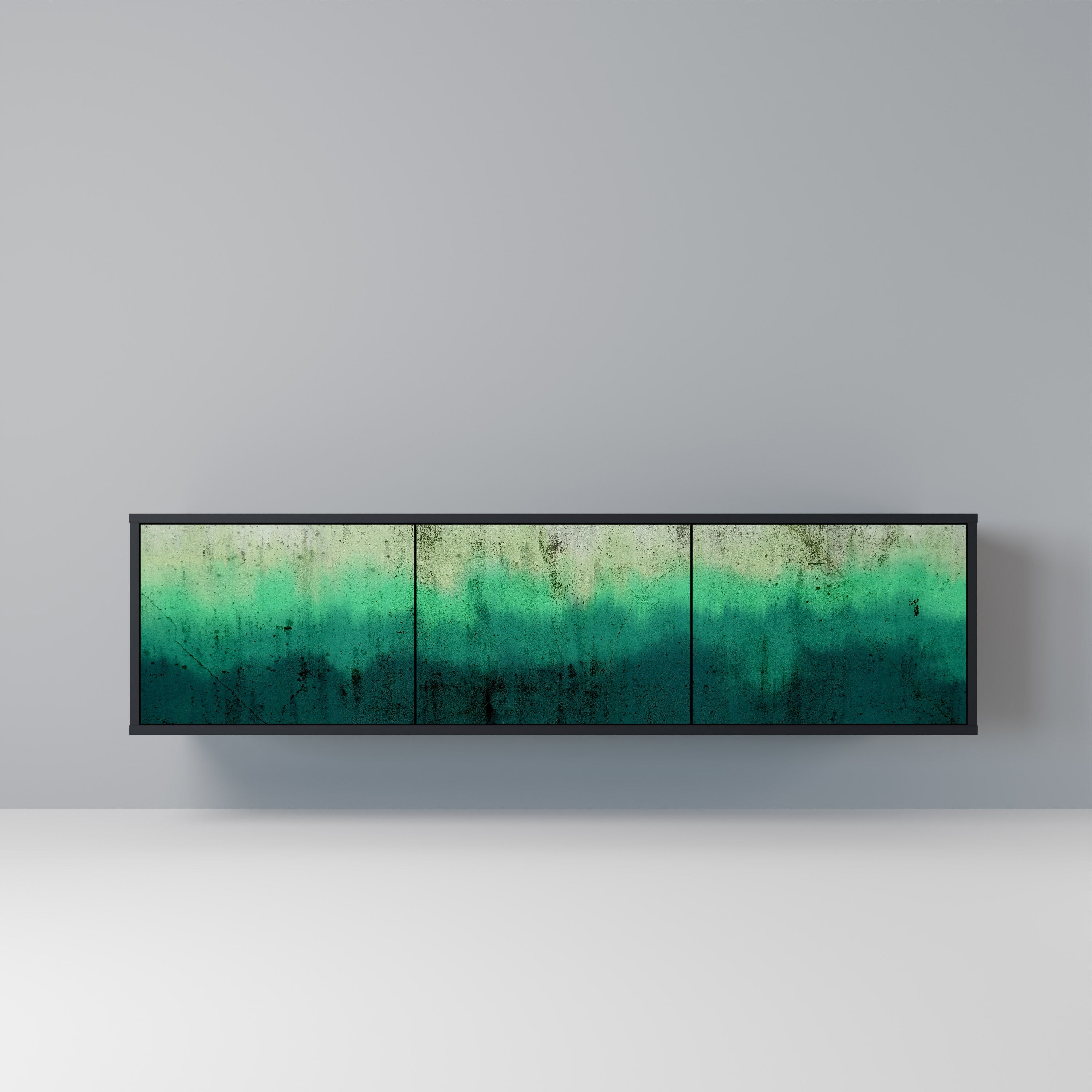 Meuble TV 3 portes NORTHERN LIGHTS finition noire