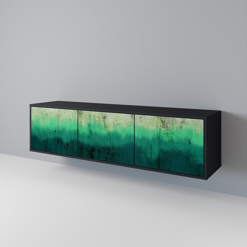 Meuble TV 3 portes NORTHERN LIGHTS finition noire