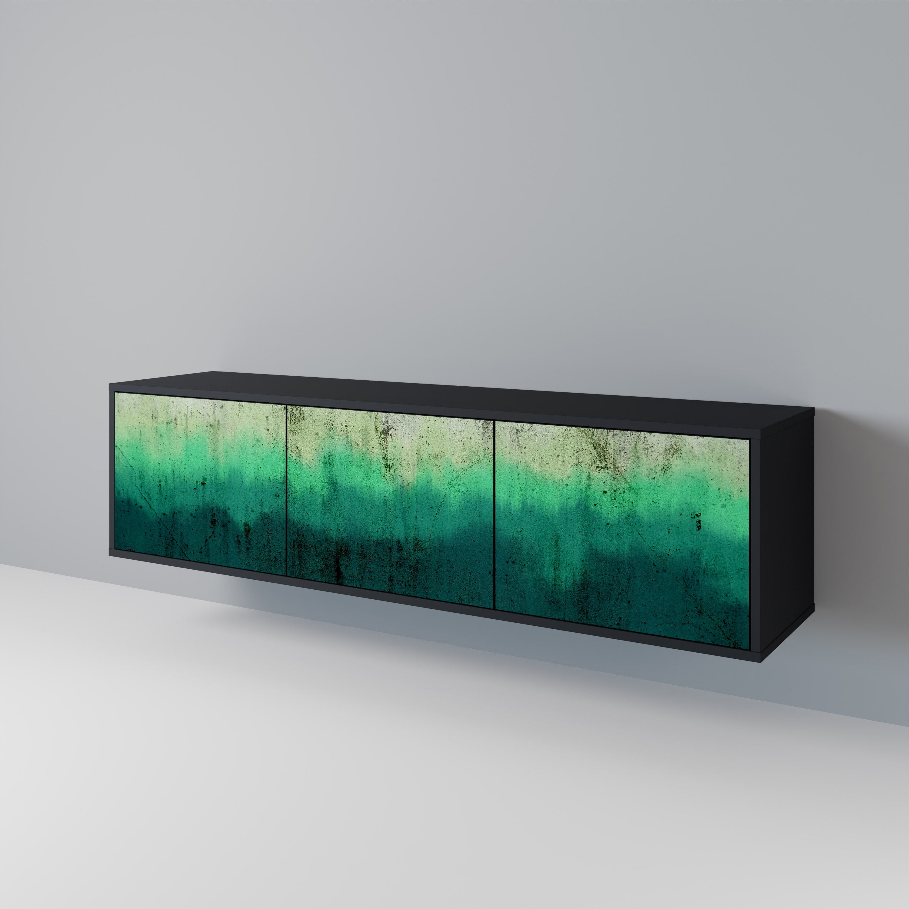 Meuble TV 3 portes NORTHERN LIGHTS finition noire