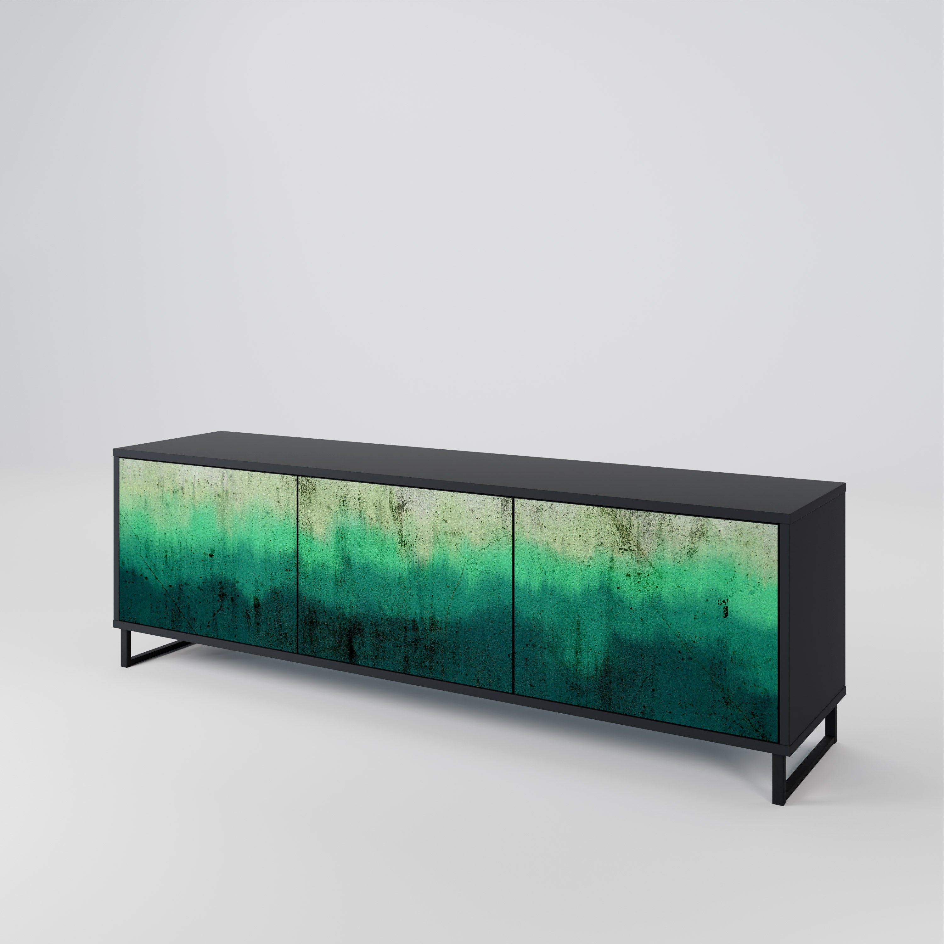 Meuble TV 3 portes NORTHERN LIGHTS finition noire