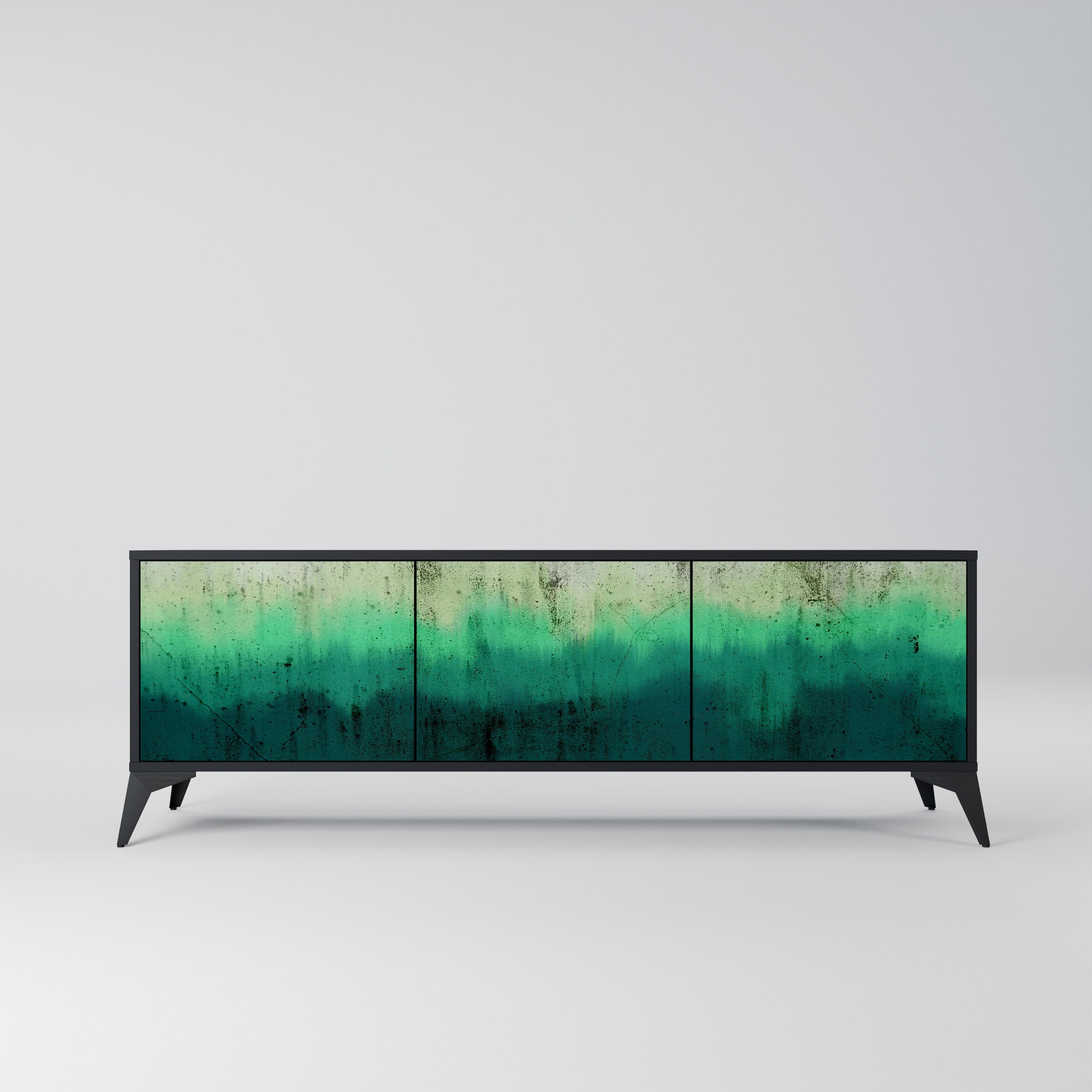 Meuble TV 3 portes NORTHERN LIGHTS finition noire