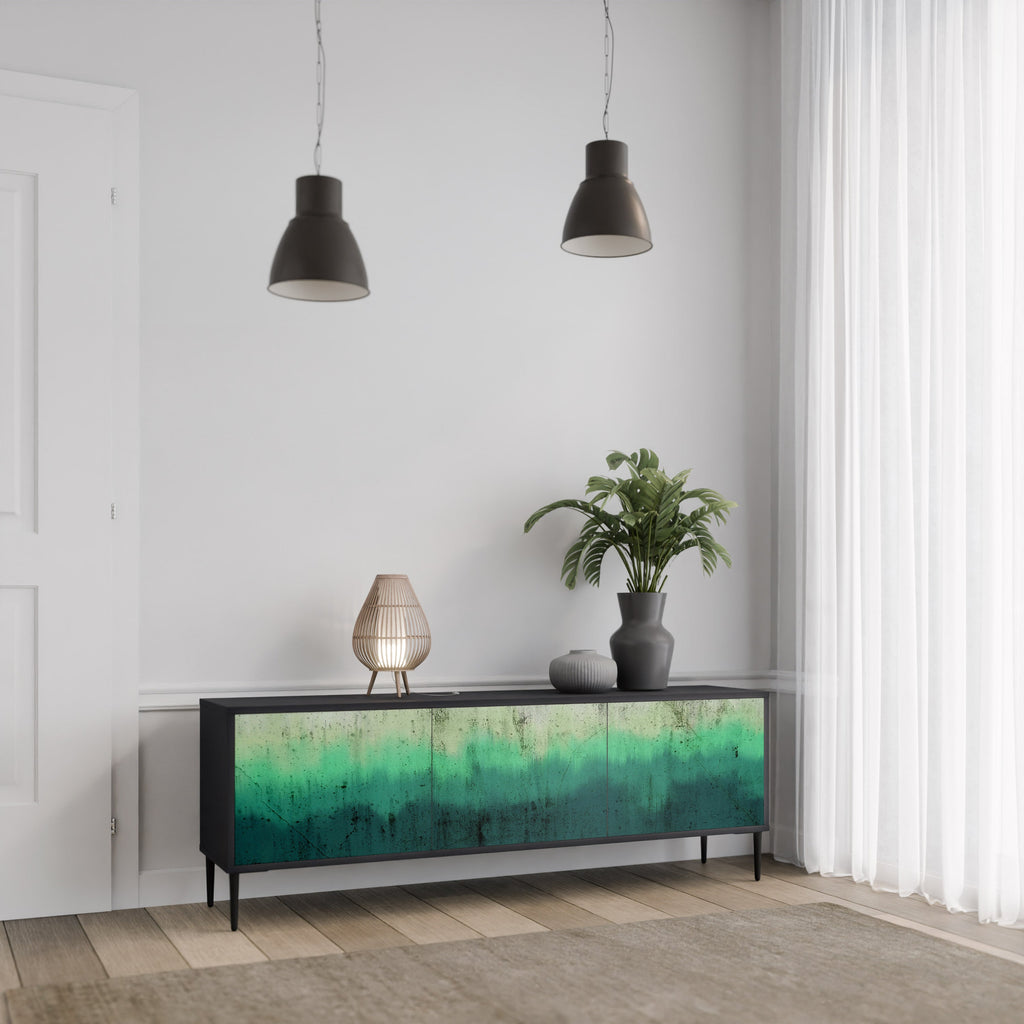 Meuble TV 3 portes NORTHERN LIGHTS finition noire