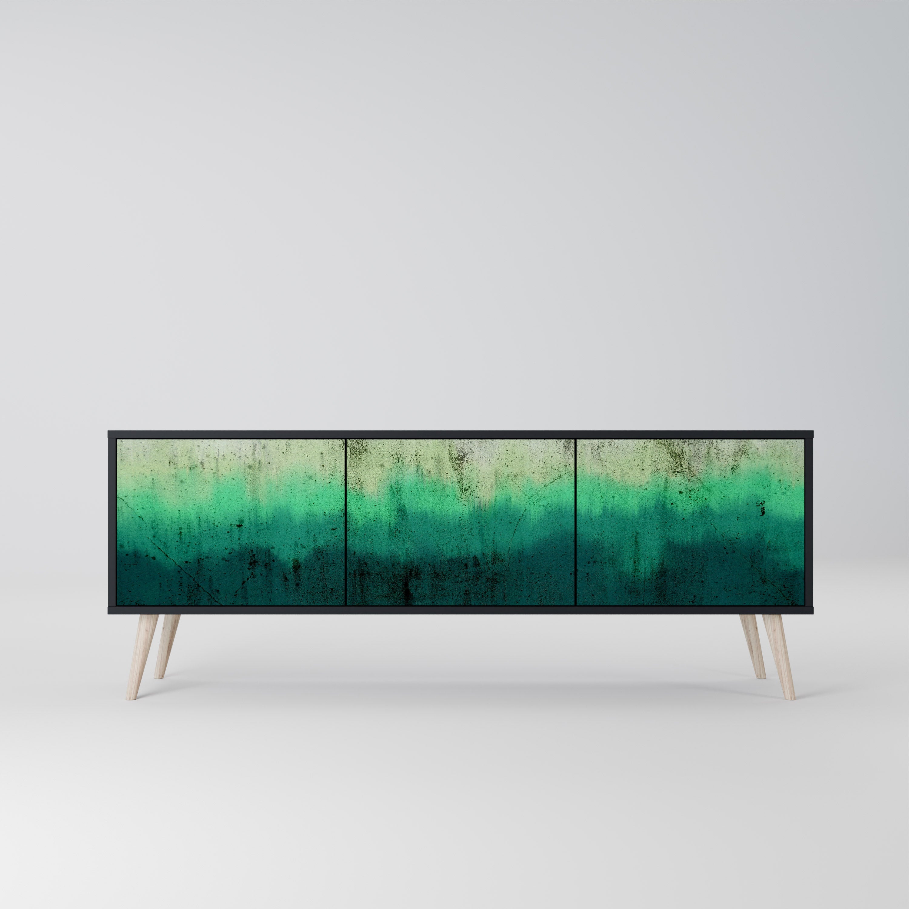 Meuble TV 3 portes NORTHERN LIGHTS finition noire