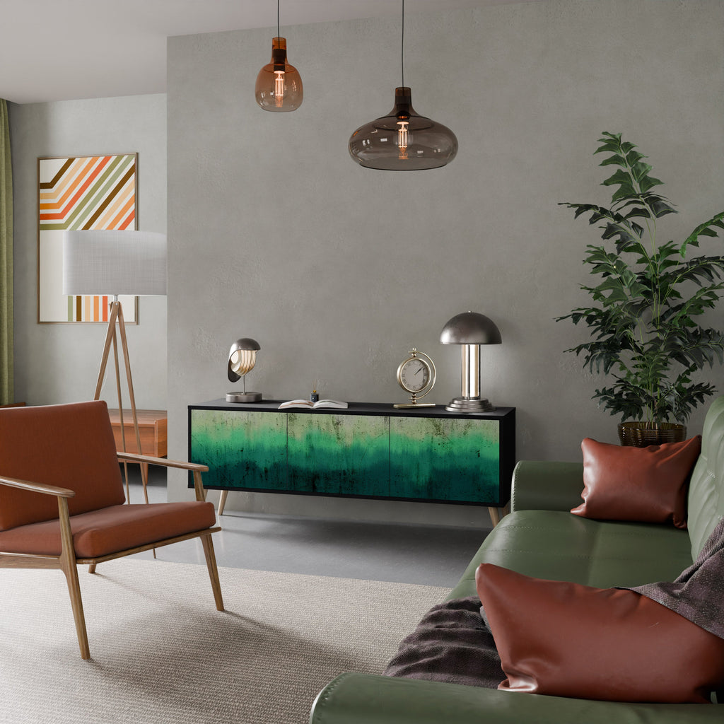 Meuble TV 3 portes NORTHERN LIGHTS finition noire