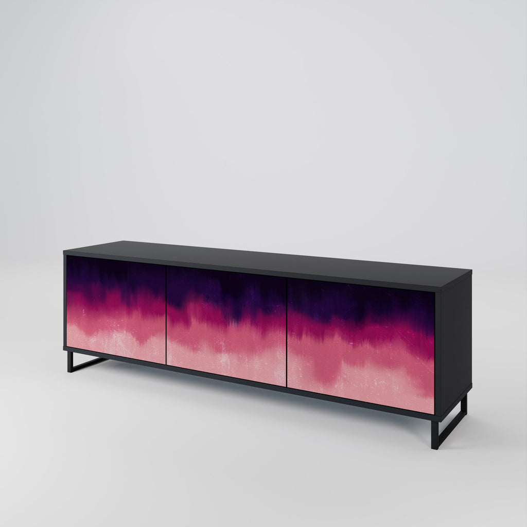 Meuble TV 3 portes AURORA BOREALIS finition noire