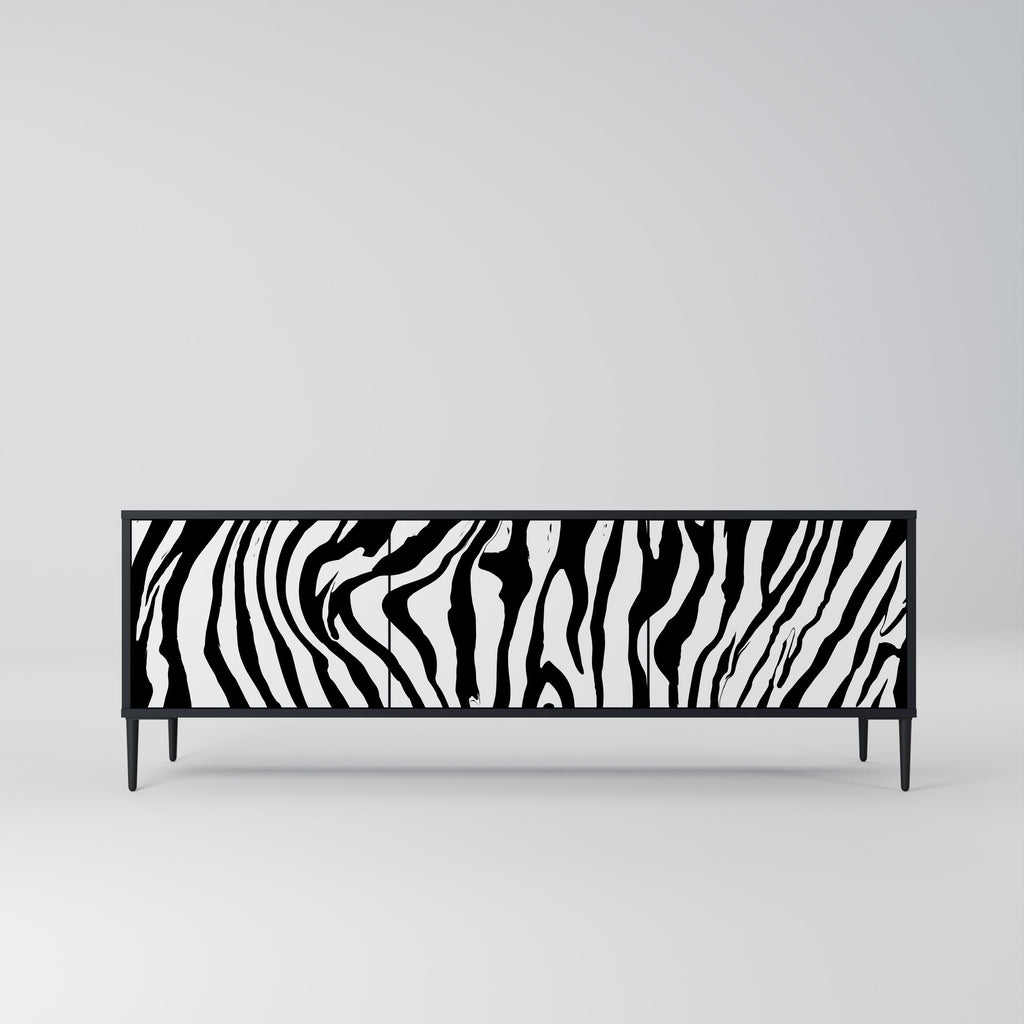 Meuble TV 3 portes SPLENDID ZEBRA finition noire