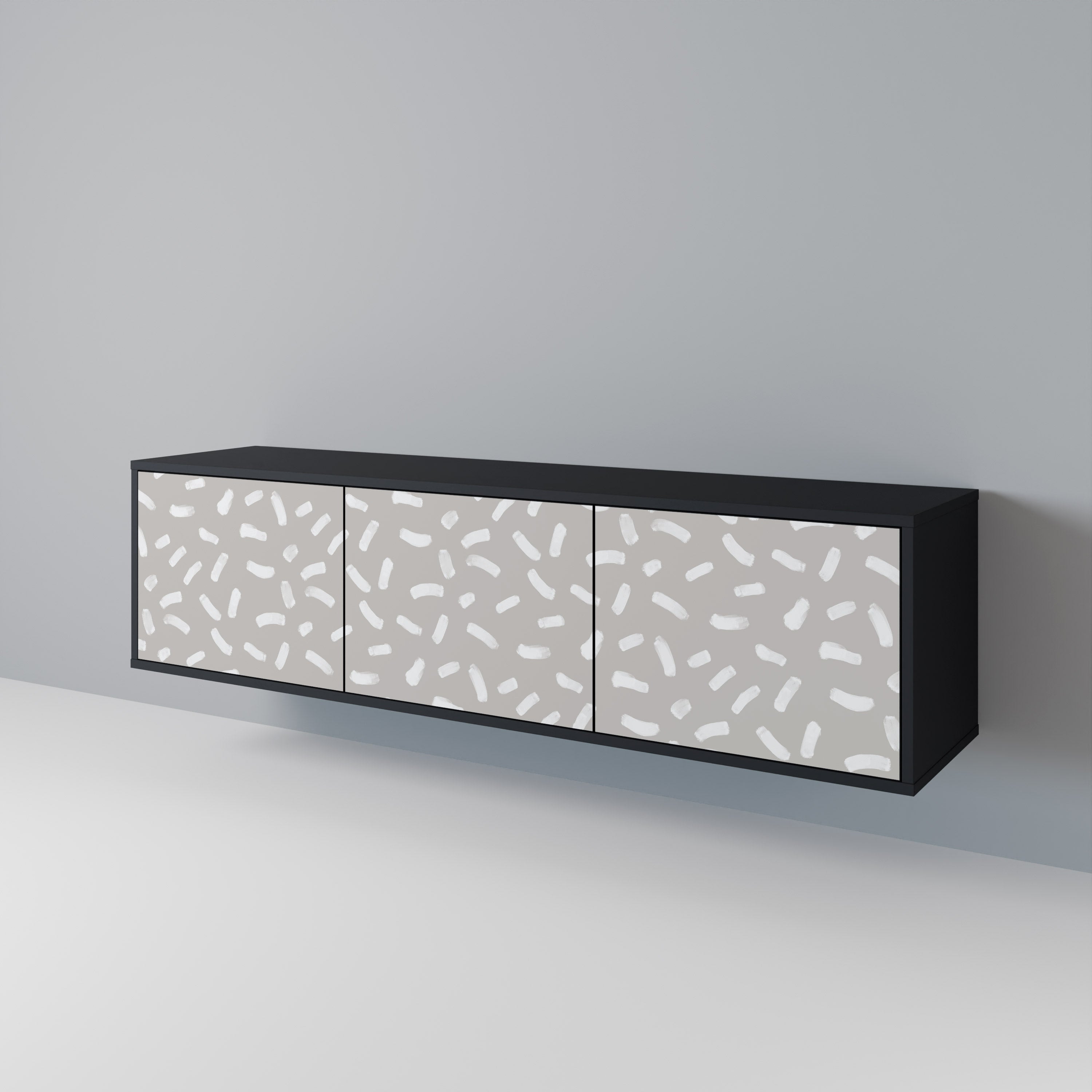 Meuble TV 3 portes PASSING SECONDS finition noire