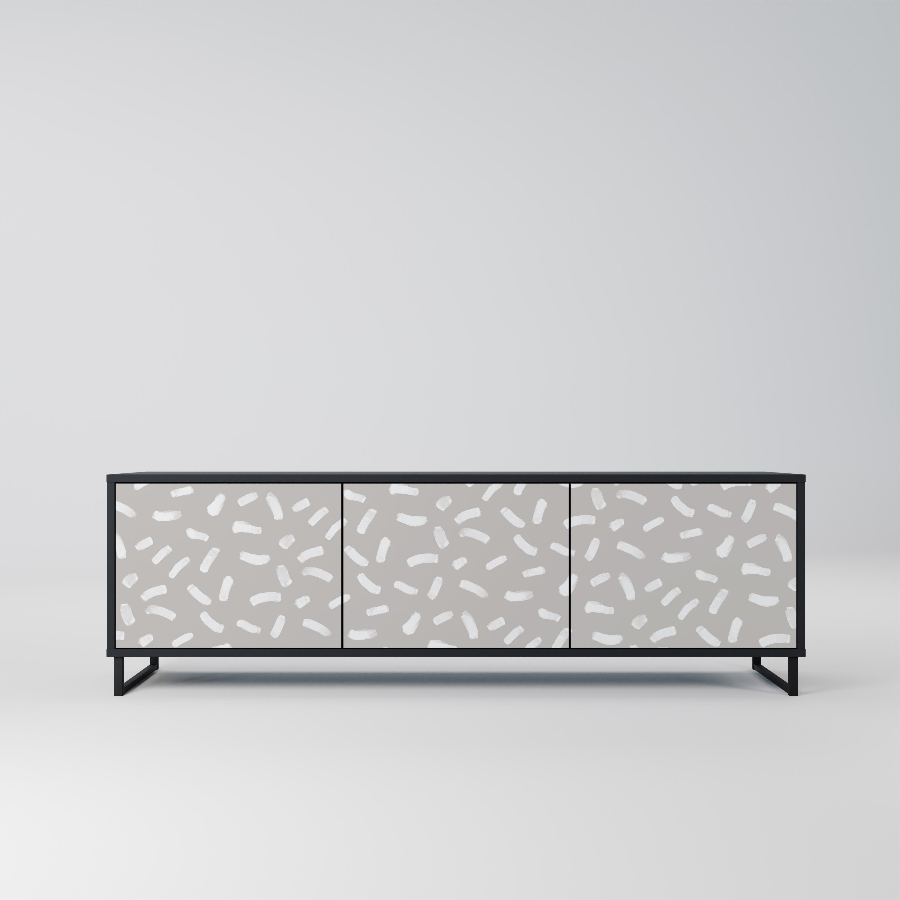 Meuble TV 3 portes PASSING SECONDS finition noire