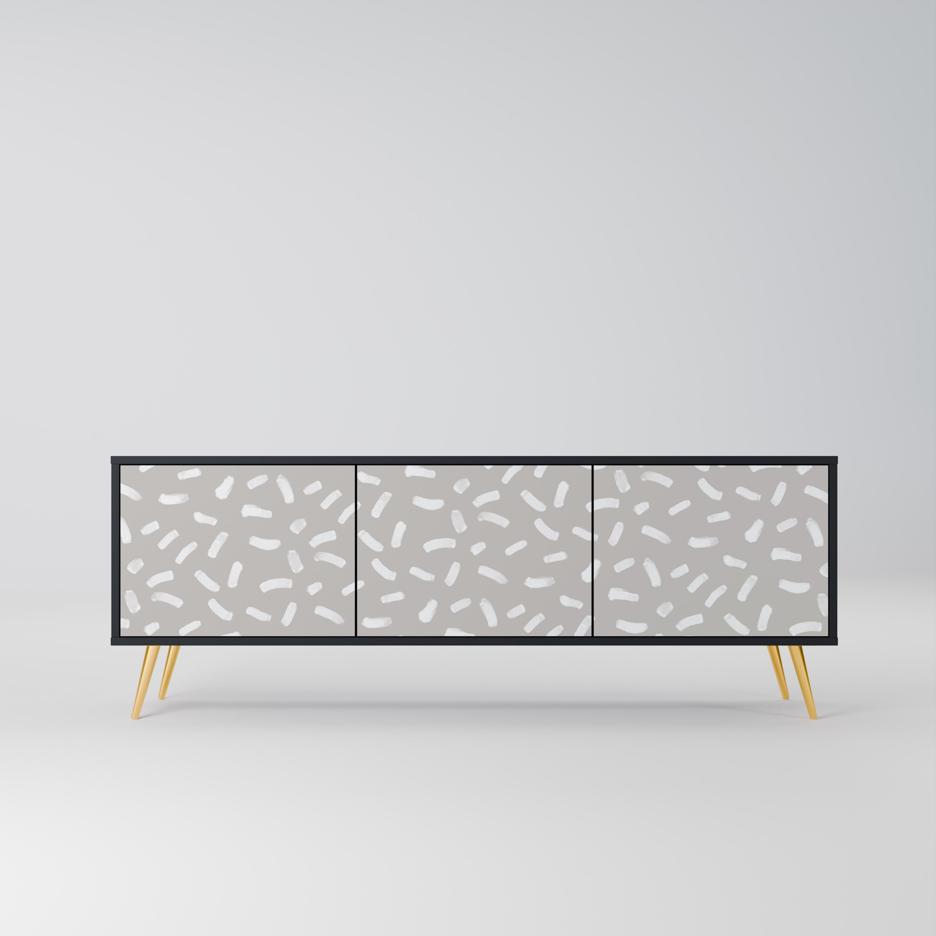 Meuble TV 3 portes PASSING SECONDS finition noire