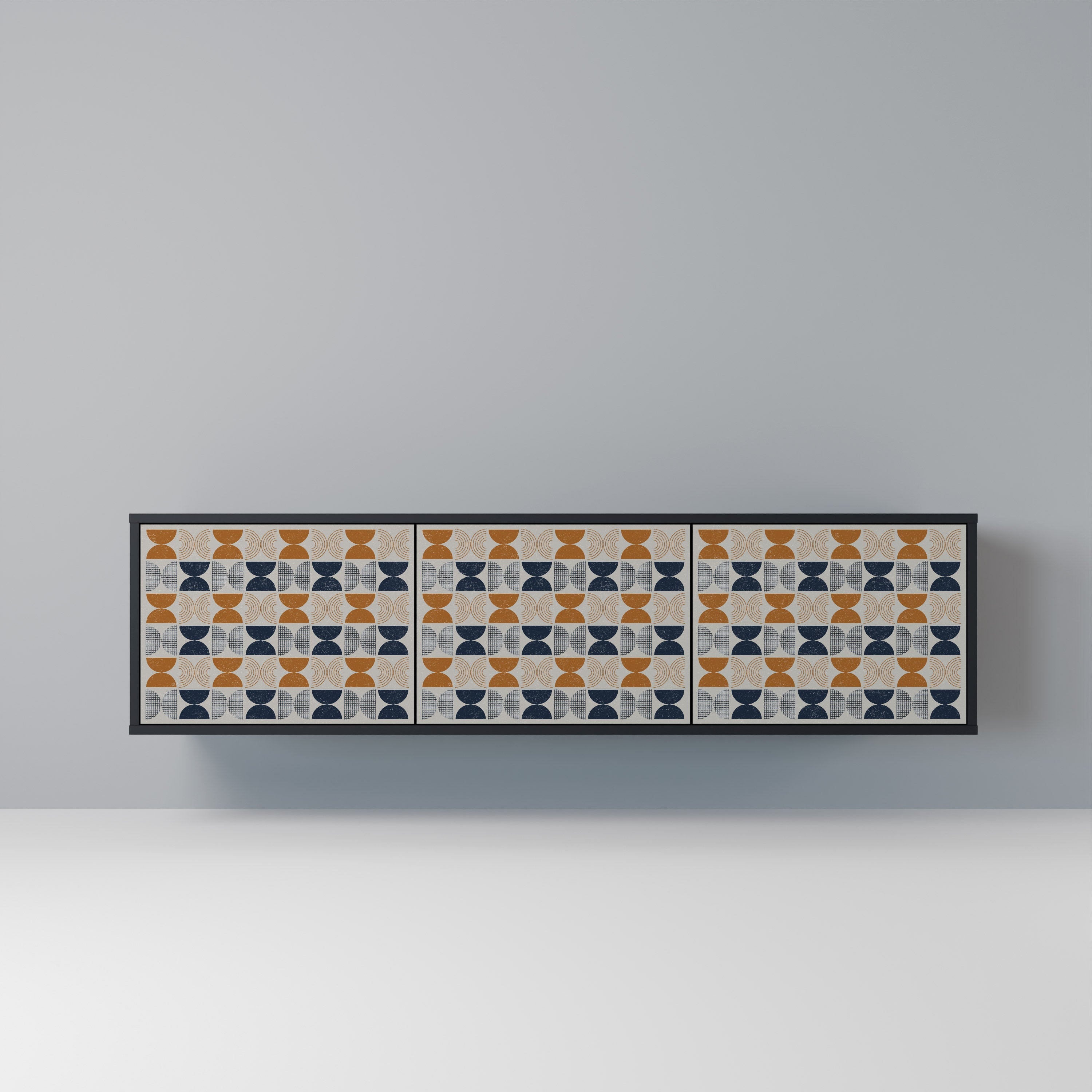 Meuble TV 3 portes REFLECTION RANGE en finition noire