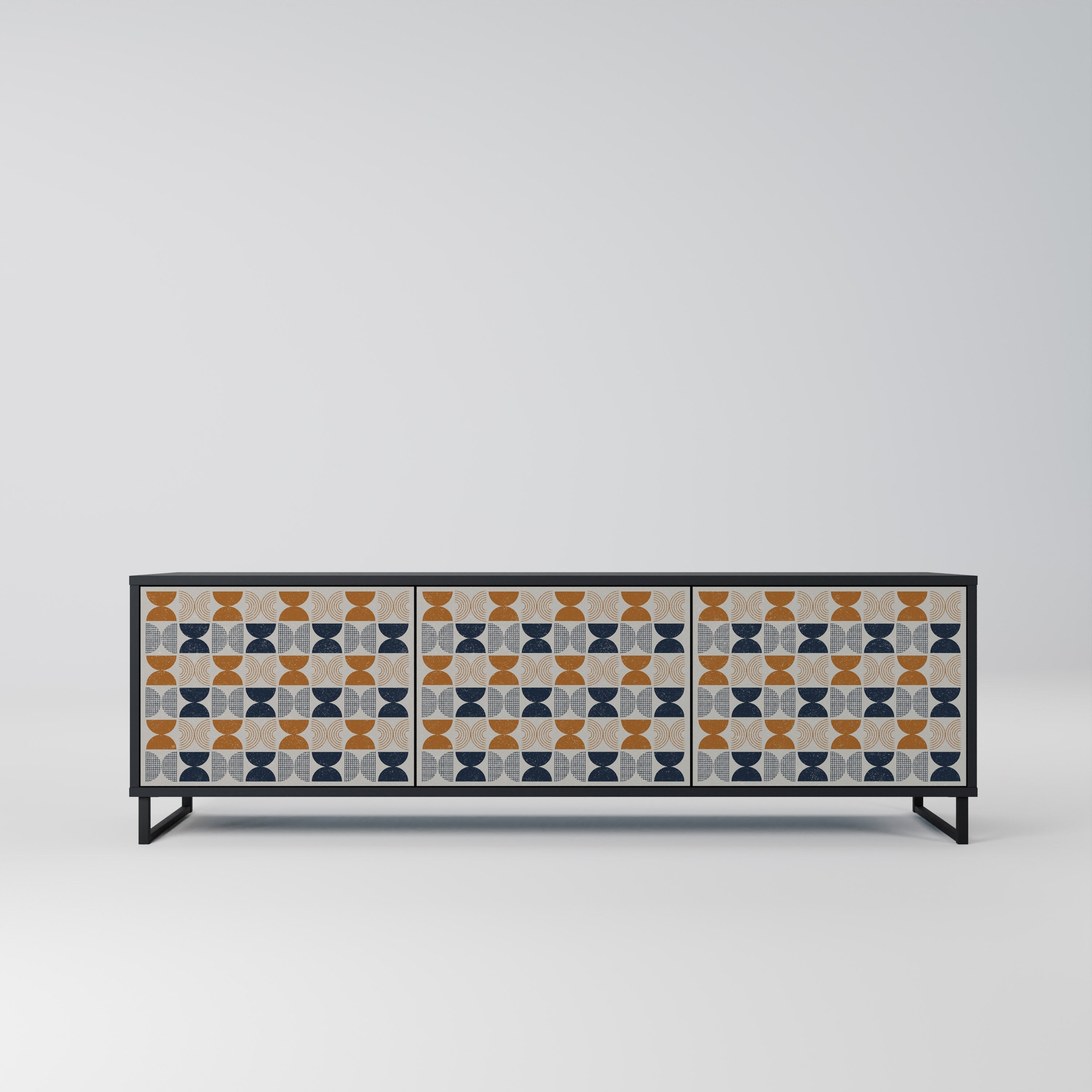 Meuble TV 3 portes REFLECTION RANGE en finition noire