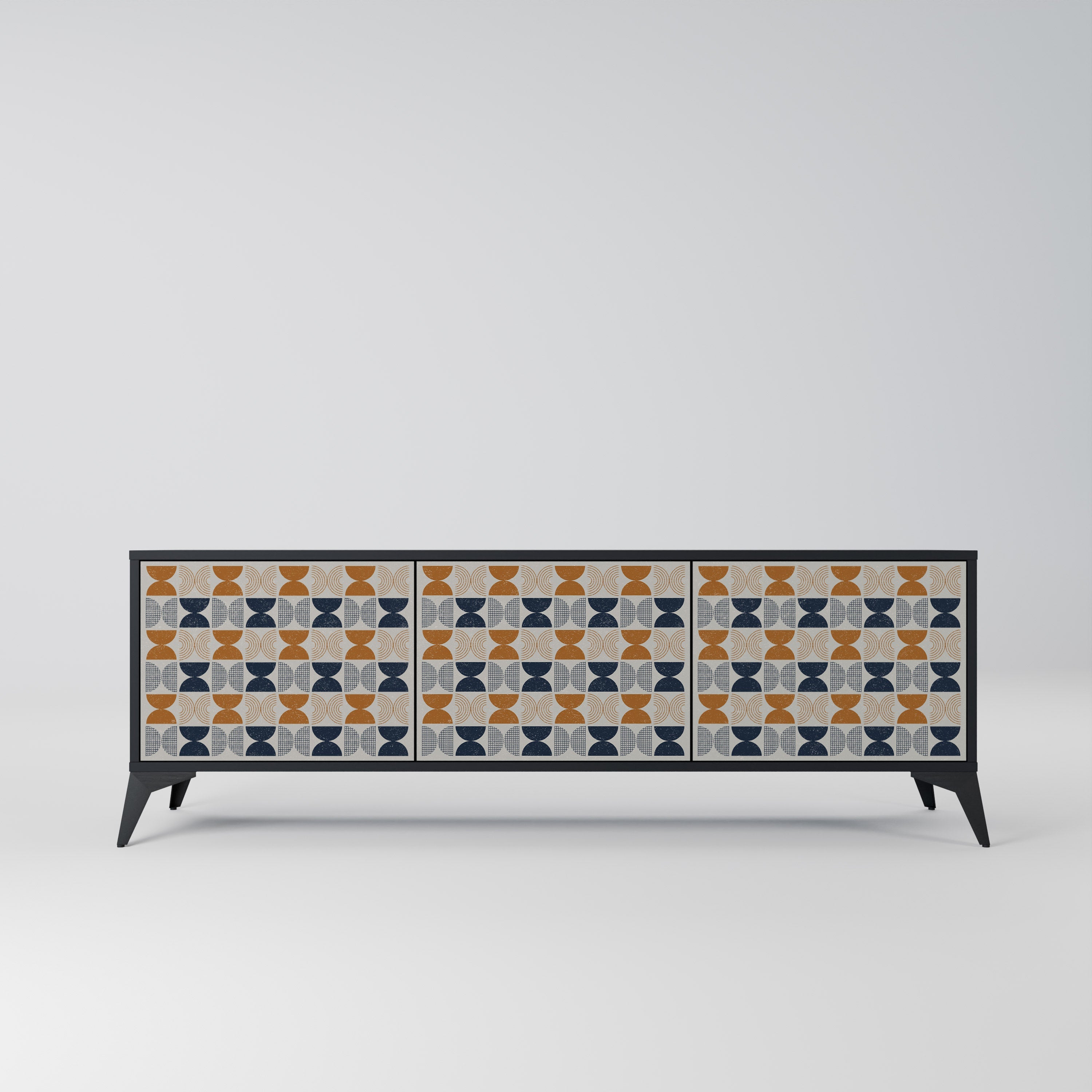 Meuble TV 3 portes REFLECTION RANGE en finition noire