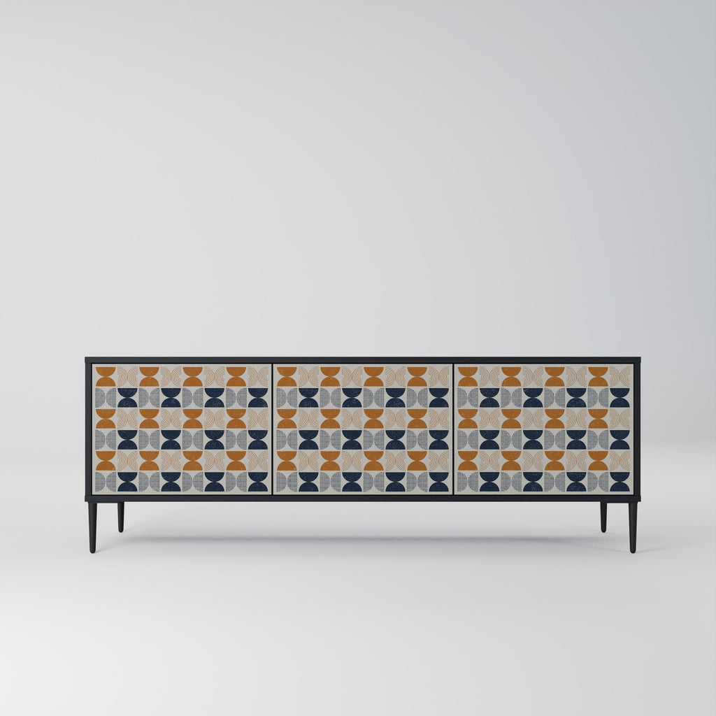 Meuble TV 3 portes REFLECTION RANGE en finition noire