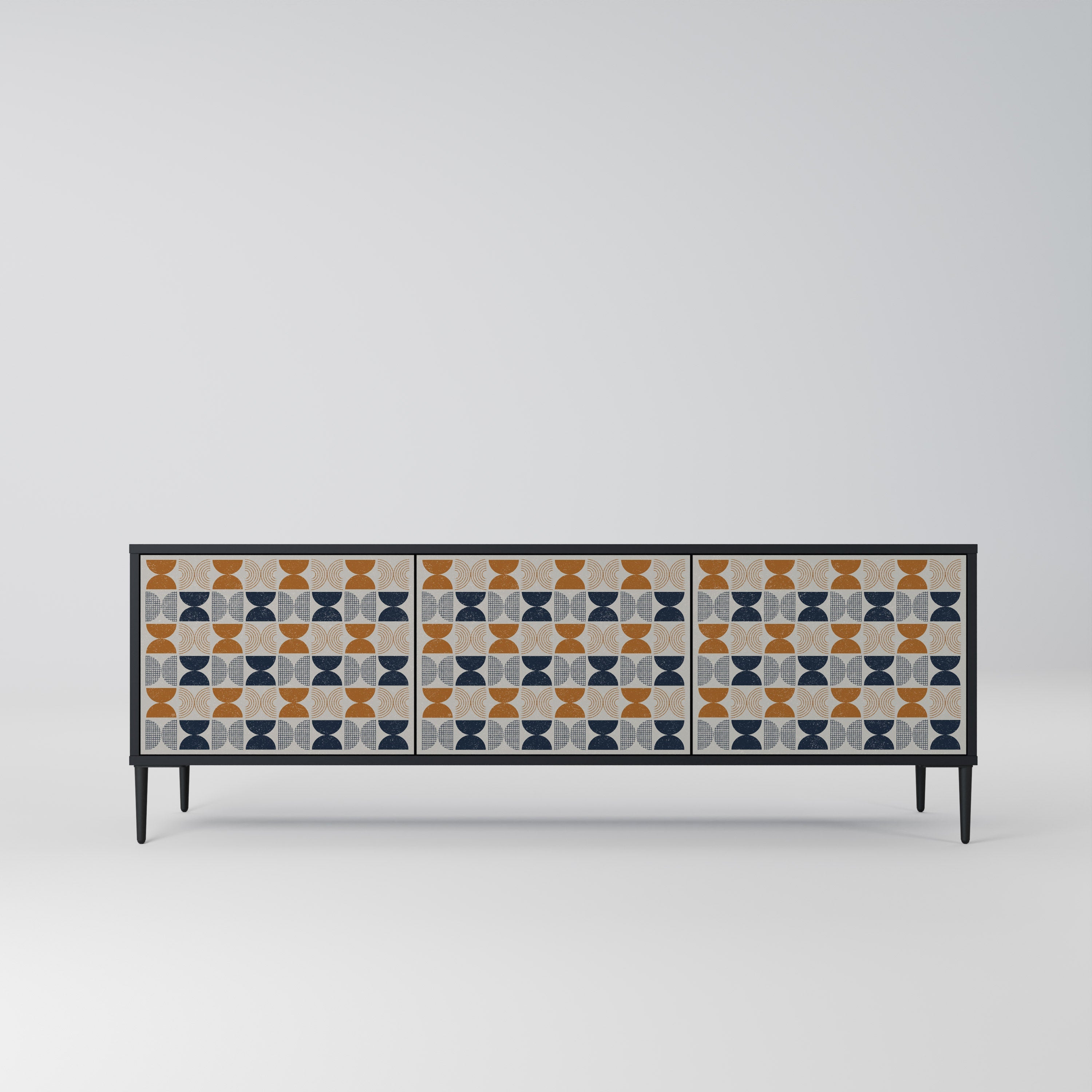 Meuble TV 3 portes REFLECTION RANGE en finition noire