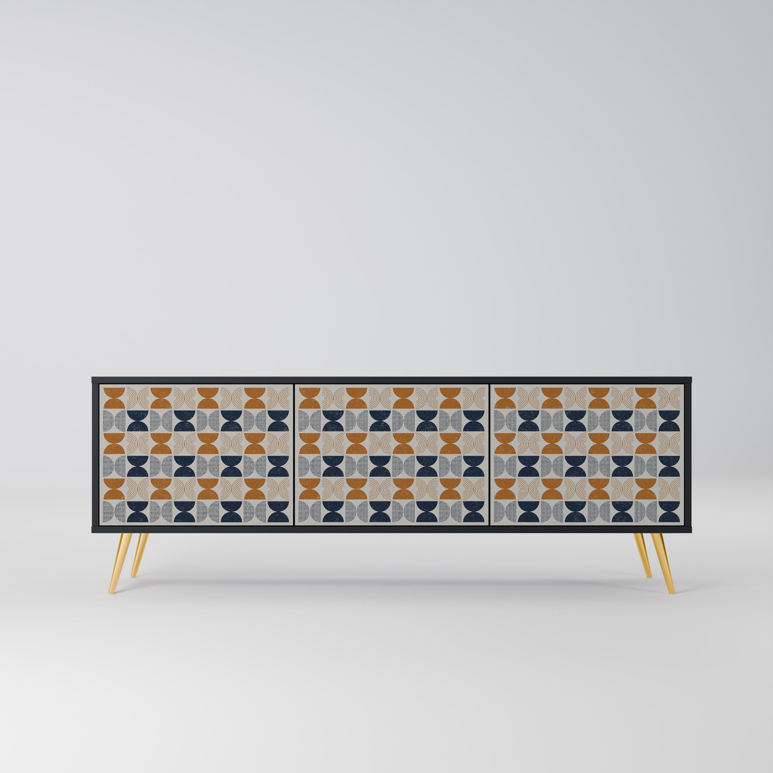 Meuble TV 3 portes REFLECTION RANGE en finition noire