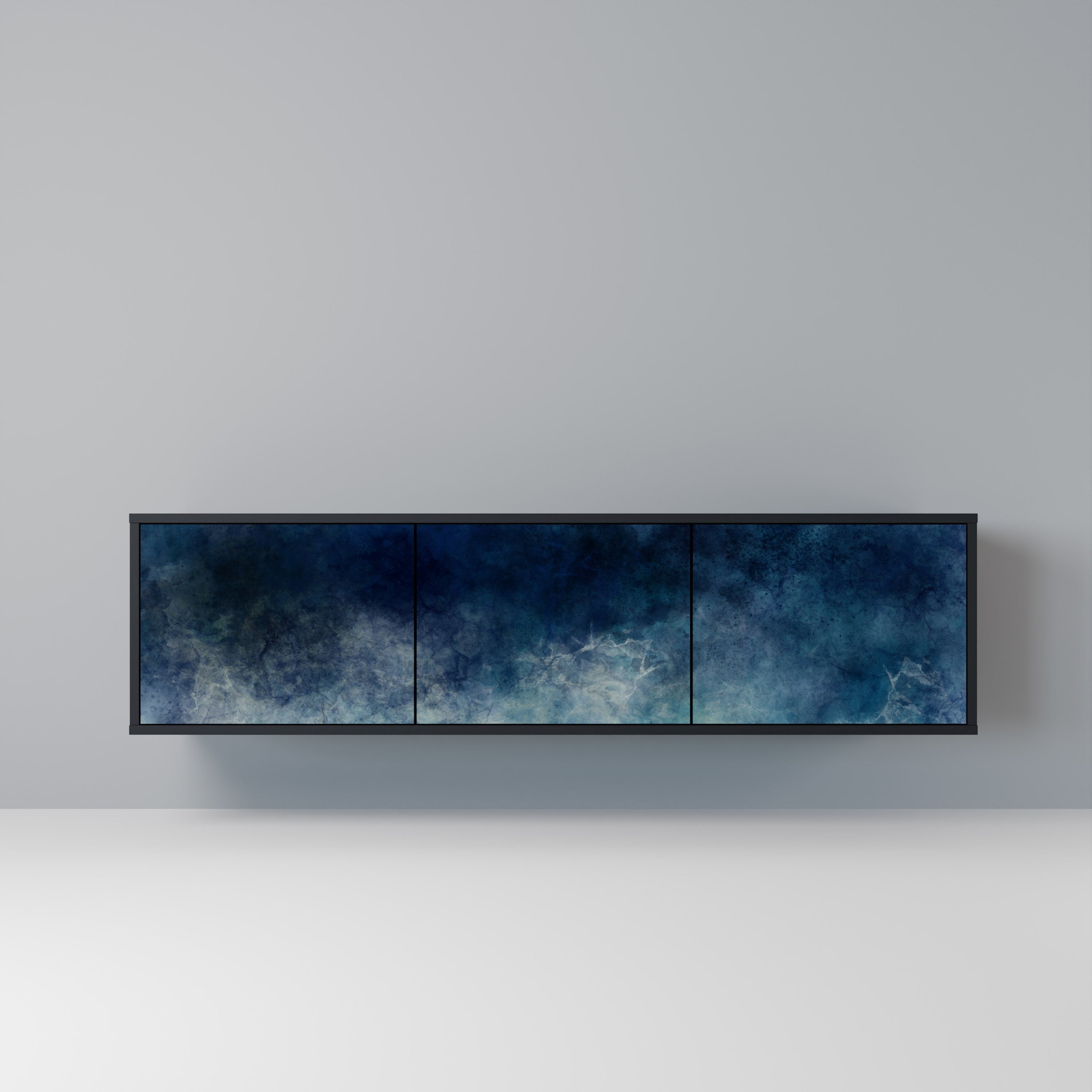 Meuble TV 3 portes CELESTIAL FALL finition noire