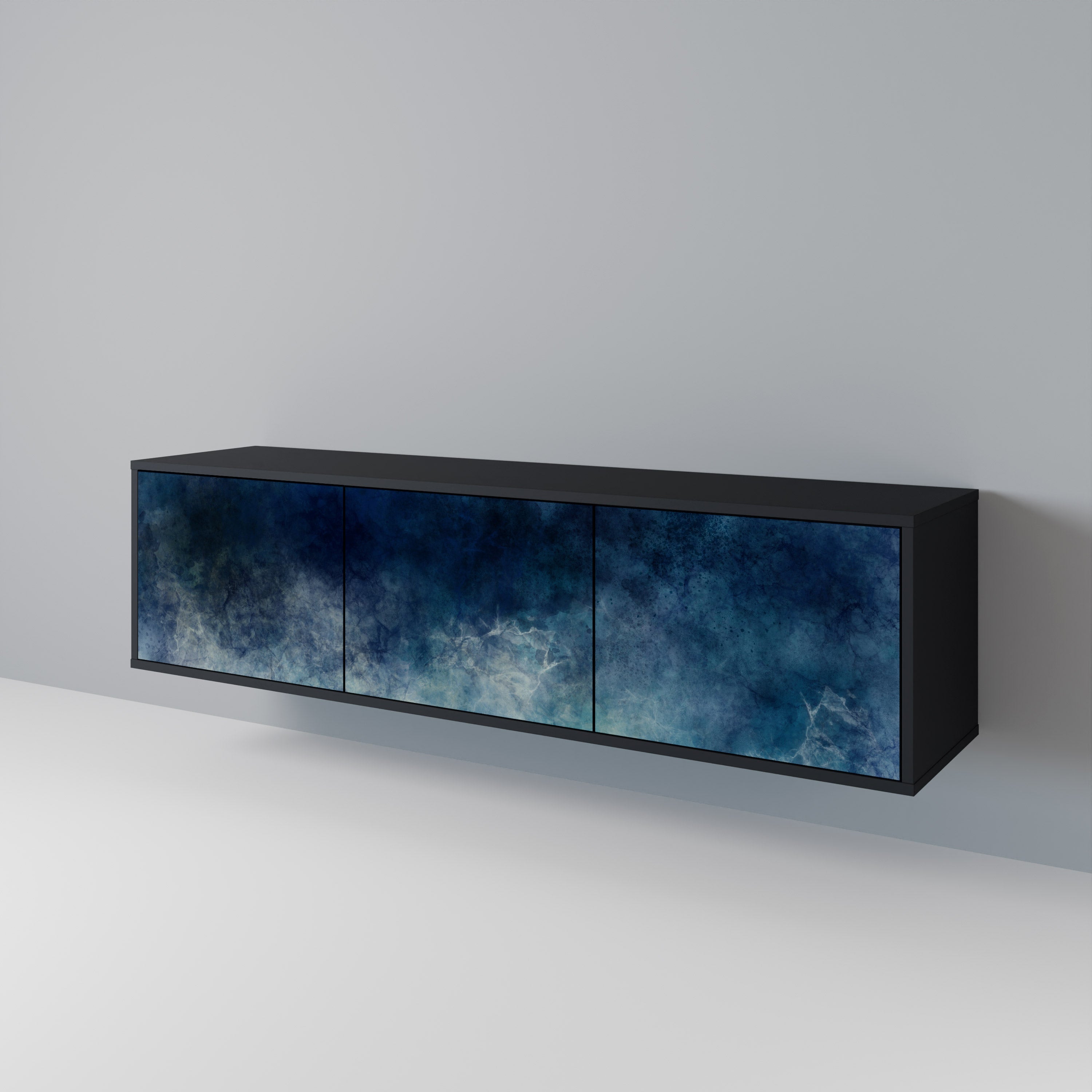 Meuble TV 3 portes CELESTIAL FALL finition noire